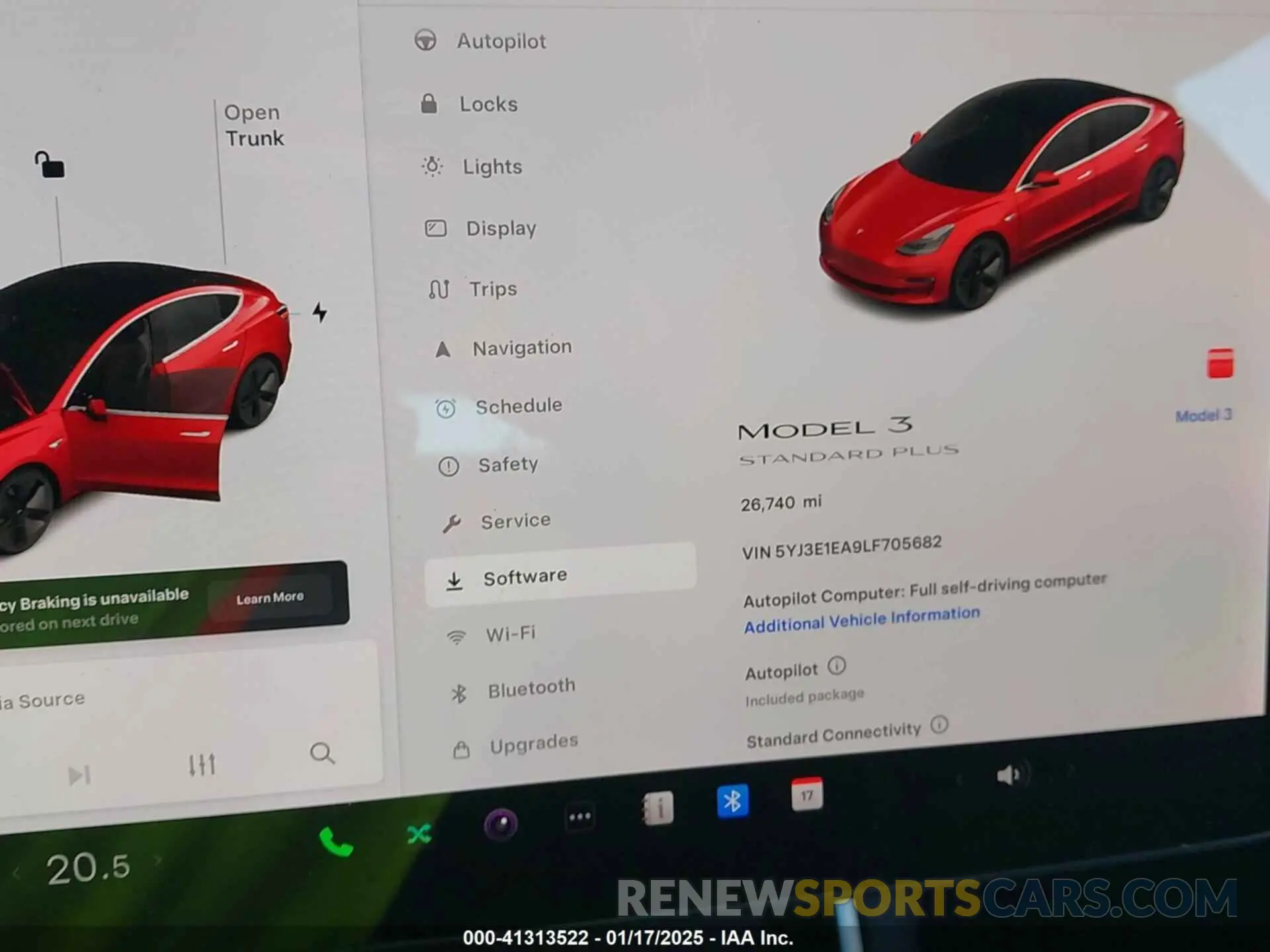 7 fotografías del automóvil dañado 5YJ3E1EA9LF705682 TESLA MODEL 3 2020