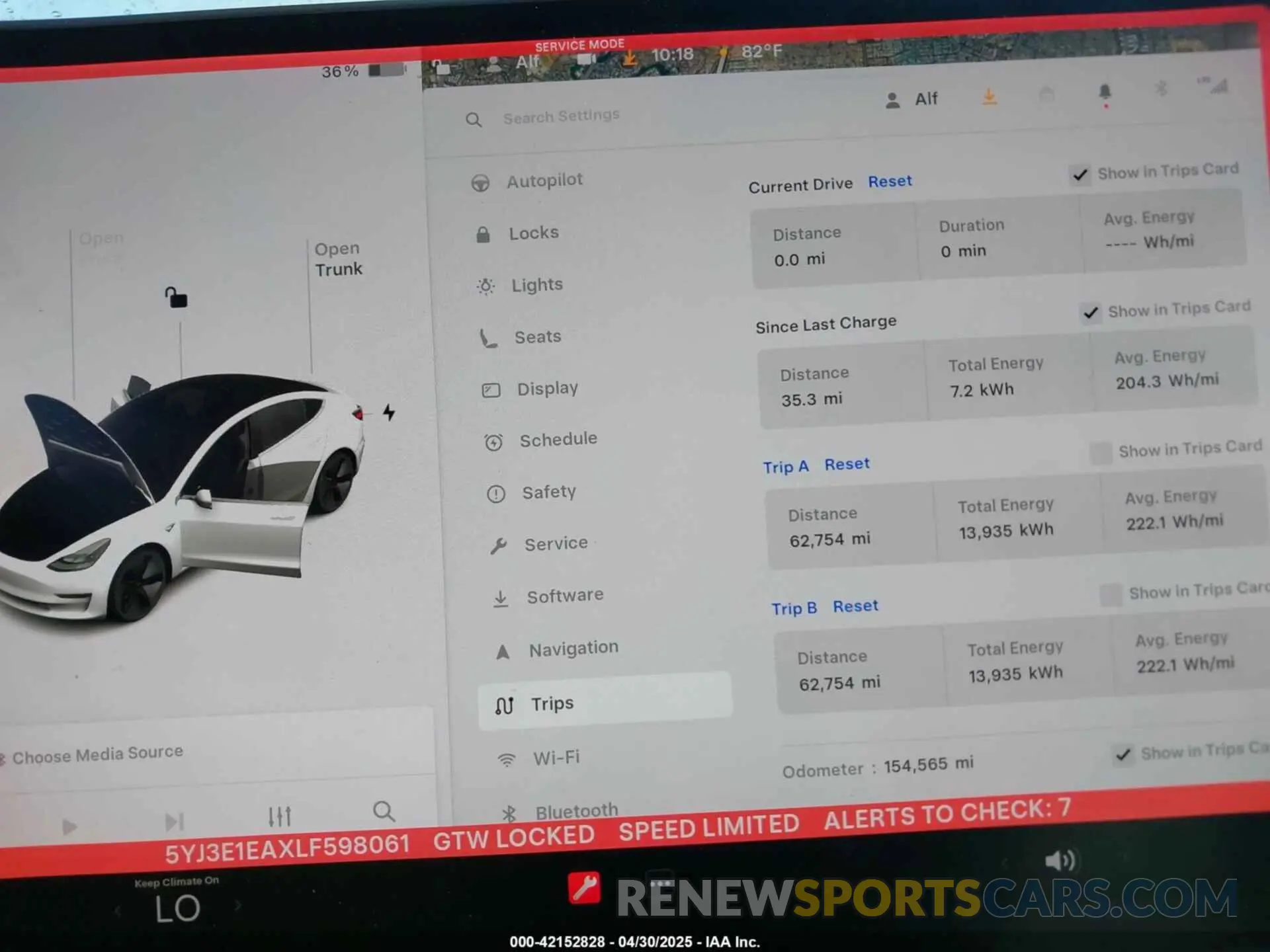 7 fotografías del automóvil dañado 5YJ3E1EAXLF598061 TESLA MODEL 3 2020