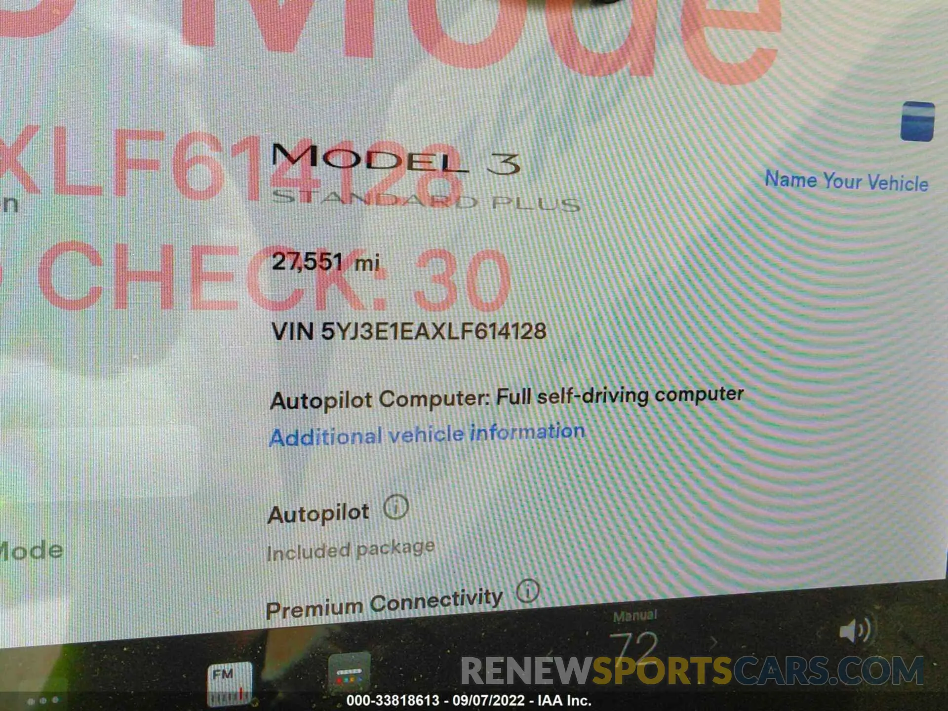 7 fotografías del automóvil dañado 5YJ3E1EAXLF614128 TESLA MODEL 3 2020
