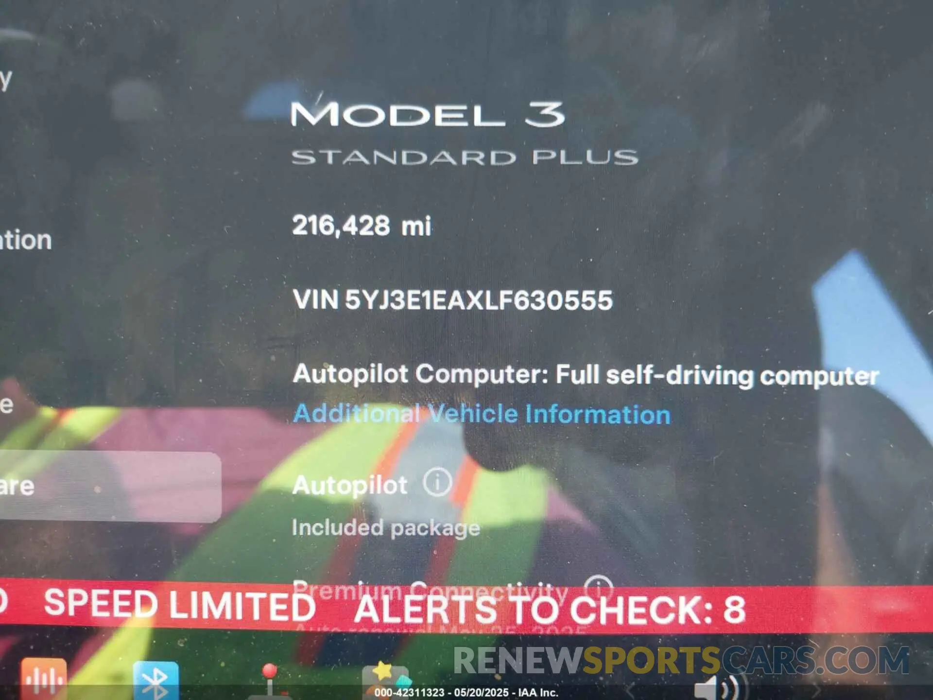15 fotografías del automóvil dañado 5YJ3E1EAXLF630555 TESLA MODEL 3 2020