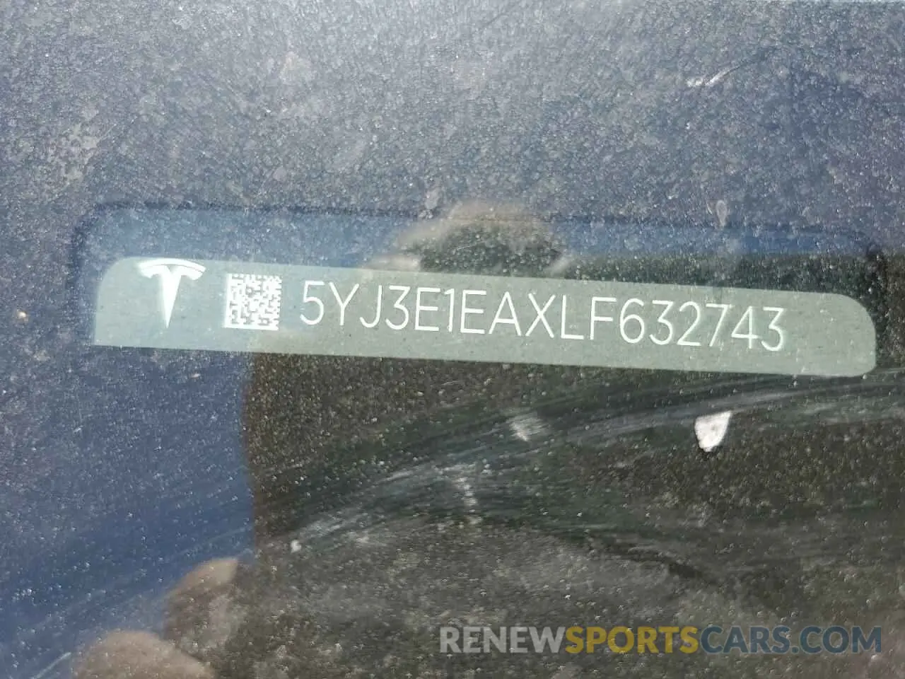 12 fotografías del automóvil dañado 5YJ3E1EAXLF632743 TESLA MODEL 3 2020