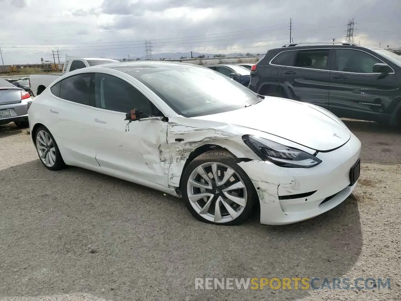4 fotografías del automóvil dañado 5YJ3E1EAXLF634427 TESLA MODEL 3 2020