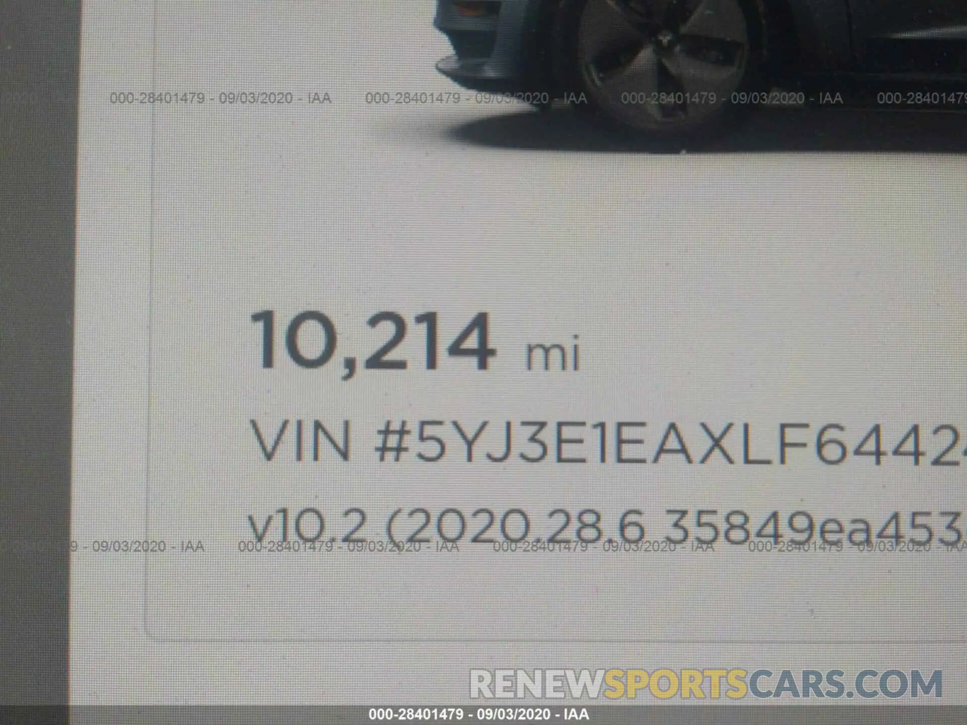 7 fotografías del automóvil dañado 5YJ3E1EAXLF644245 TESLA MODEL 3 2020
