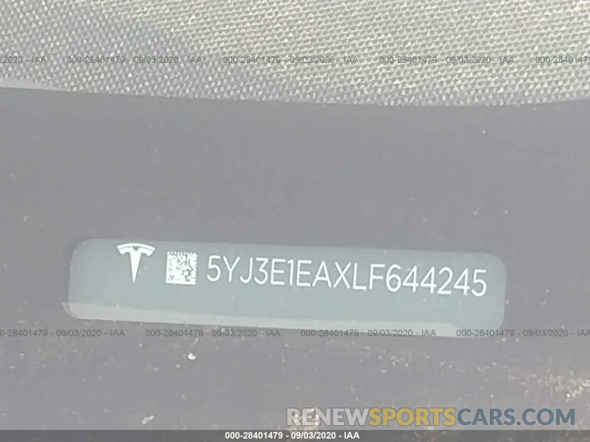 9 fotografías del automóvil dañado 5YJ3E1EAXLF644245 TESLA MODEL 3 2020
