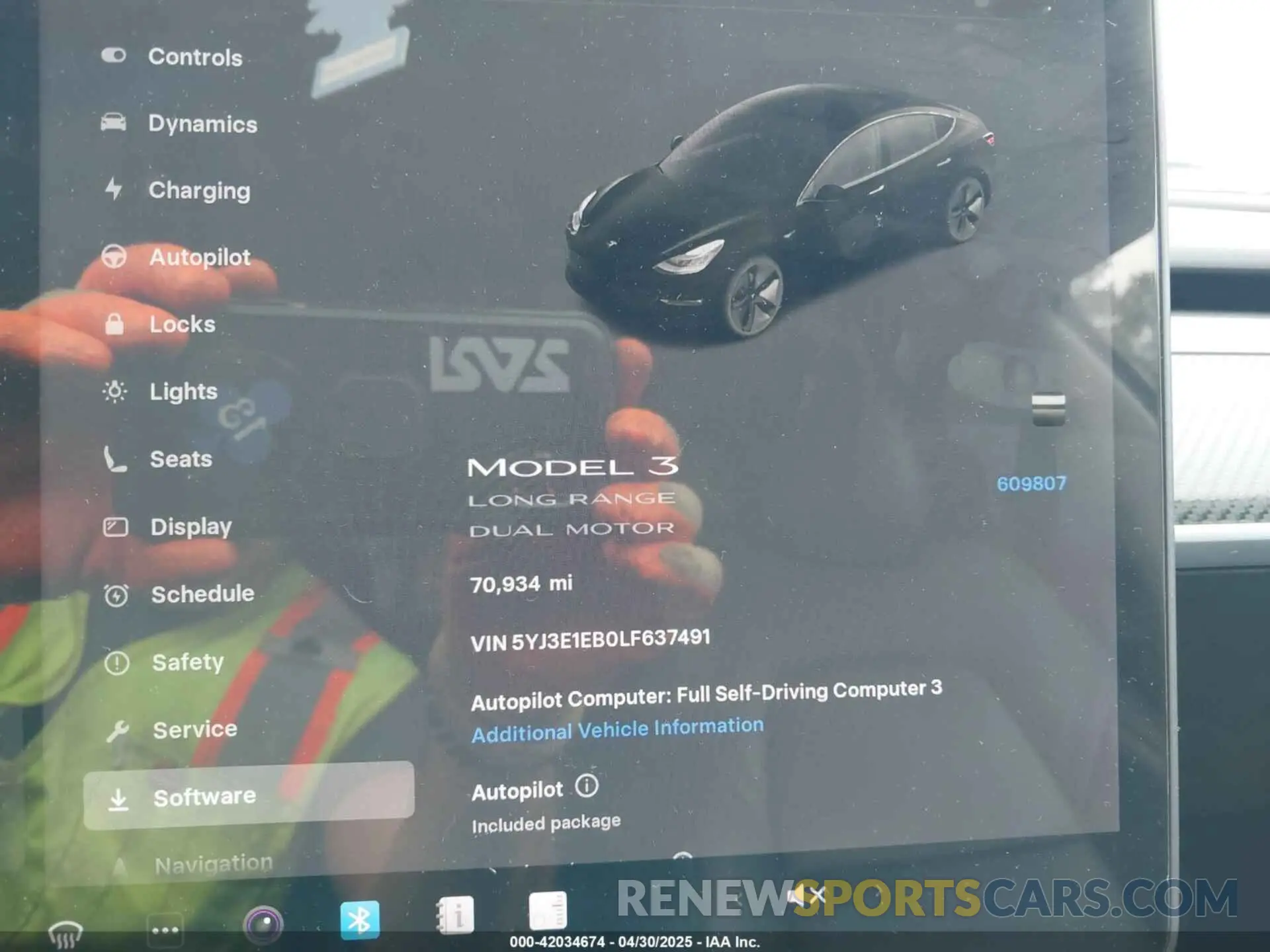 7 fotografías del automóvil dañado 5YJ3E1EB0LF637491 TESLA MODEL 3 2020
