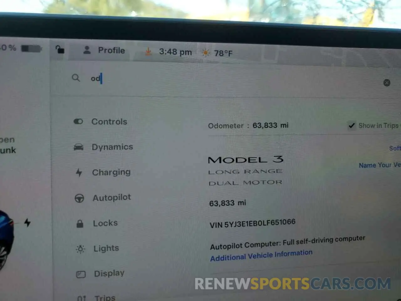 9 fotografías del automóvil dañado 5YJ3E1EB0LF651066 TESLA MODEL 3 2020