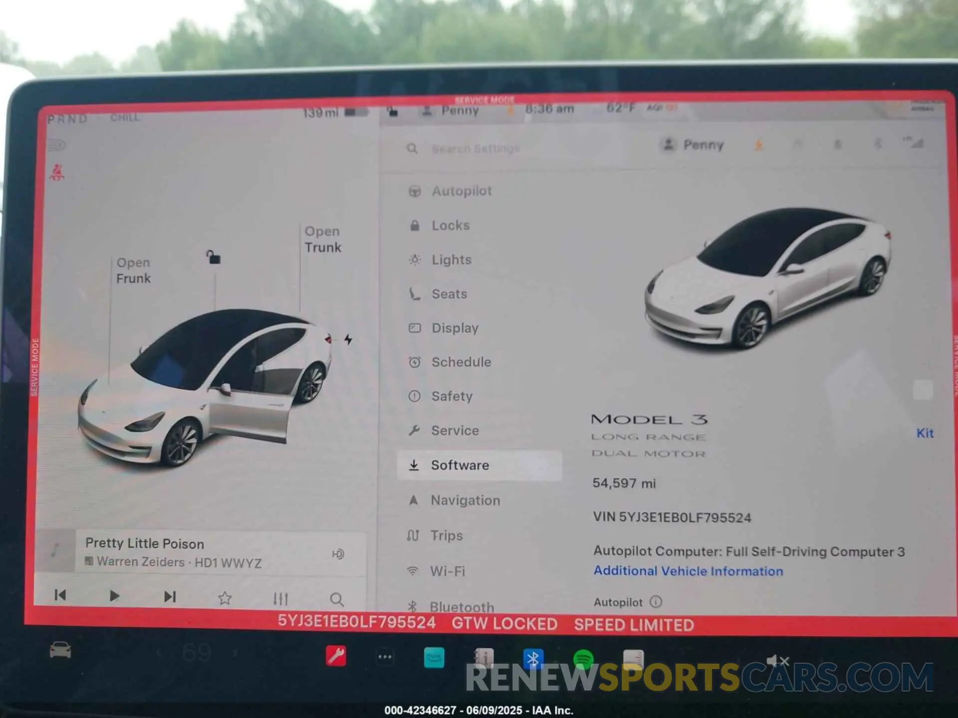 7 fotografías del automóvil dañado 5YJ3E1EB0LF795524 TESLA MODEL 3 2020