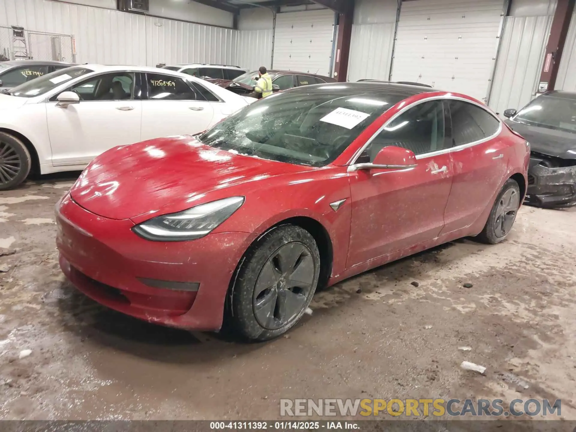 2 fotografías del automóvil dañado 5YJ3E1EB1LF600370 TESLA MODEL 3 2020