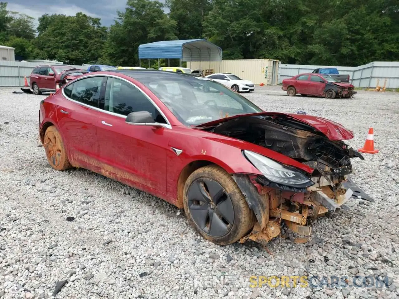 4 fotografías del automóvil dañado 5YJ3E1EB1LF617086 TESLA MODEL 3 2020