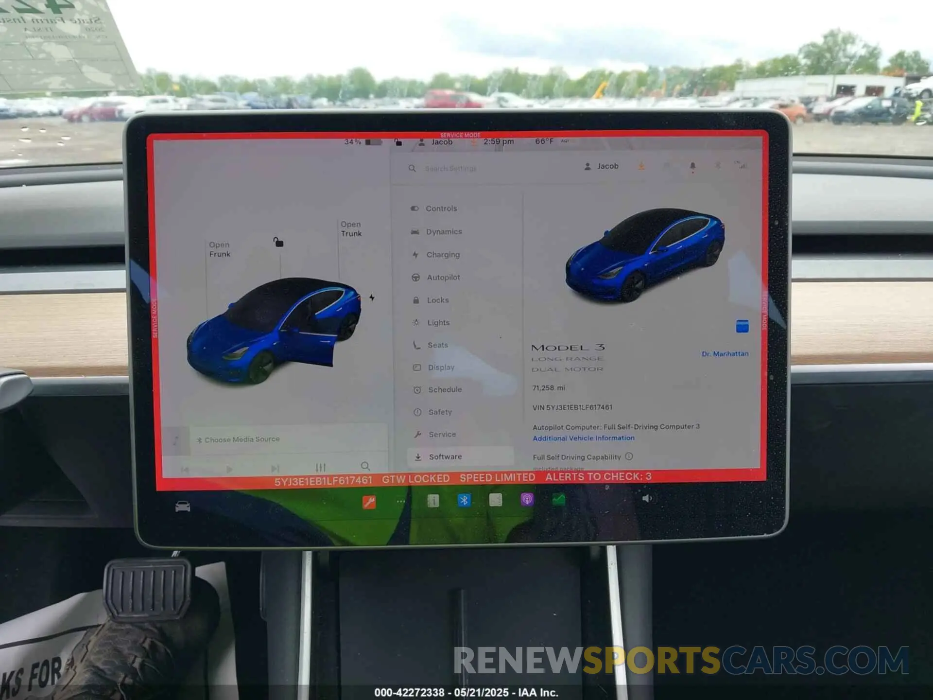 19 fotografías del automóvil dañado 5YJ3E1EB1LF617461 TESLA MODEL 3 2020