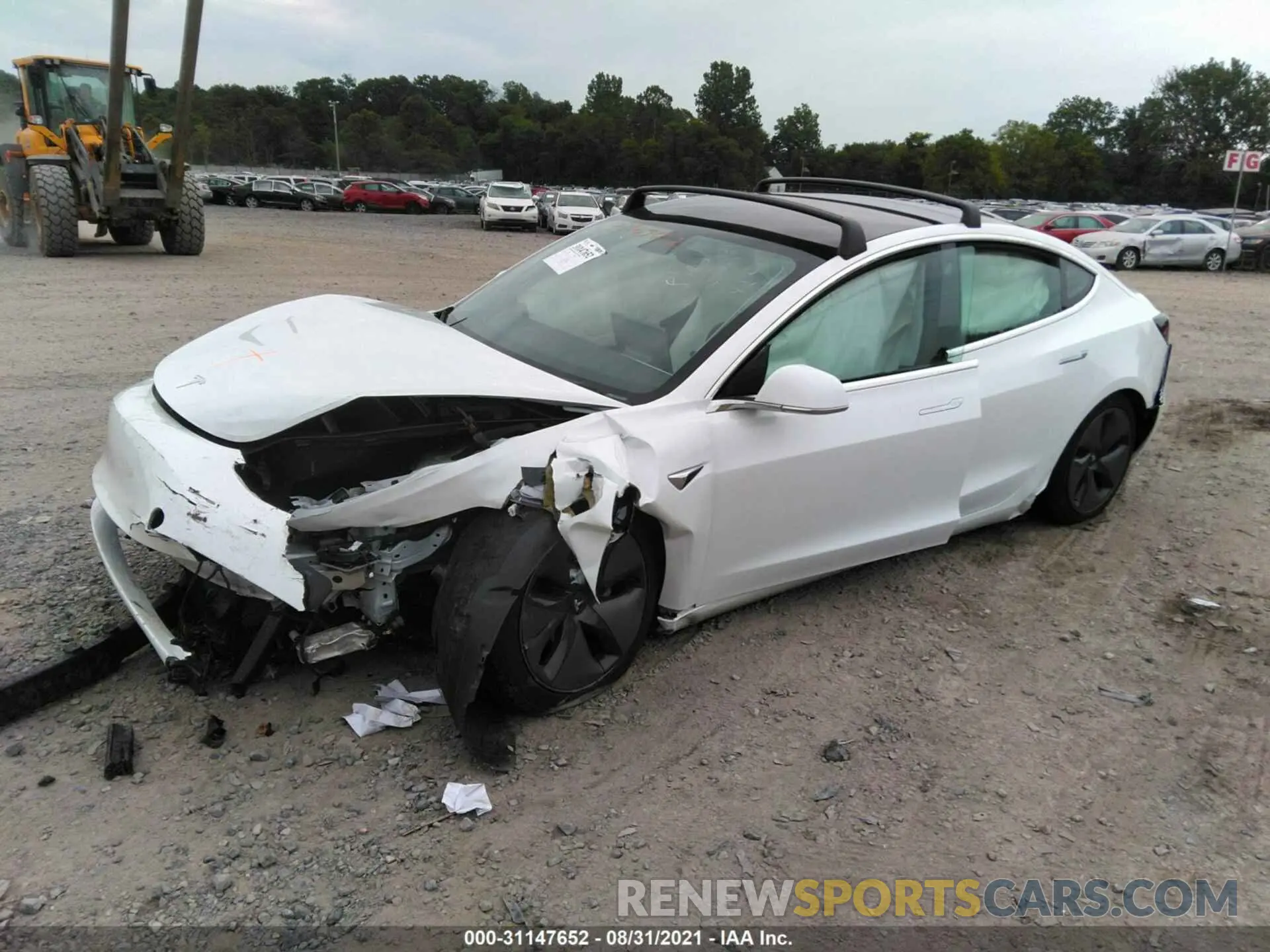 2 fotografías del automóvil dañado 5YJ3E1EB1LF622059 TESLA MODEL 3 2020