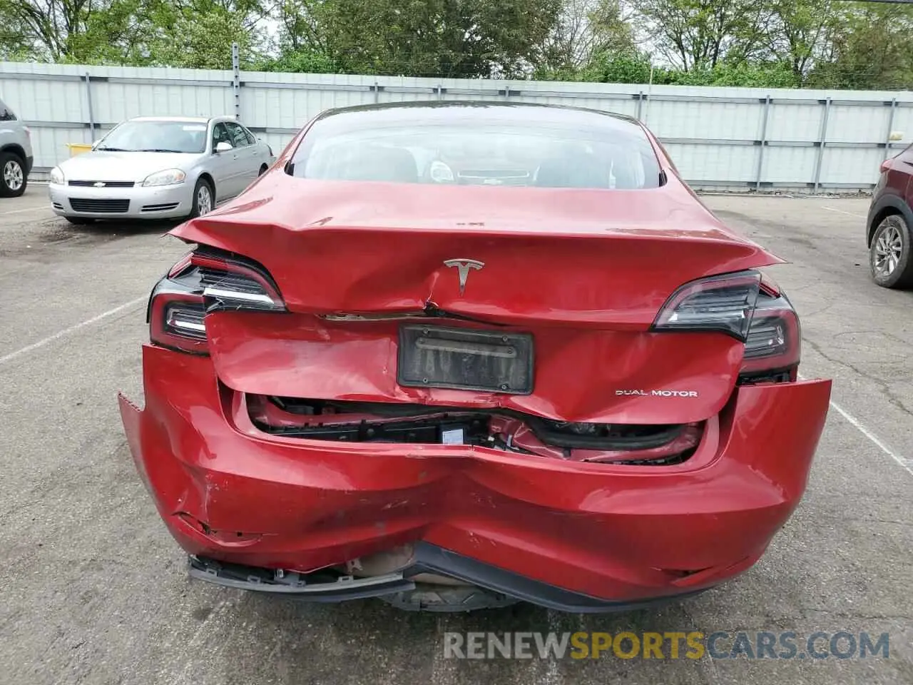 6 fotografías del automóvil dañado 5YJ3E1EB1LF636902 TESLA MODEL 3 2020