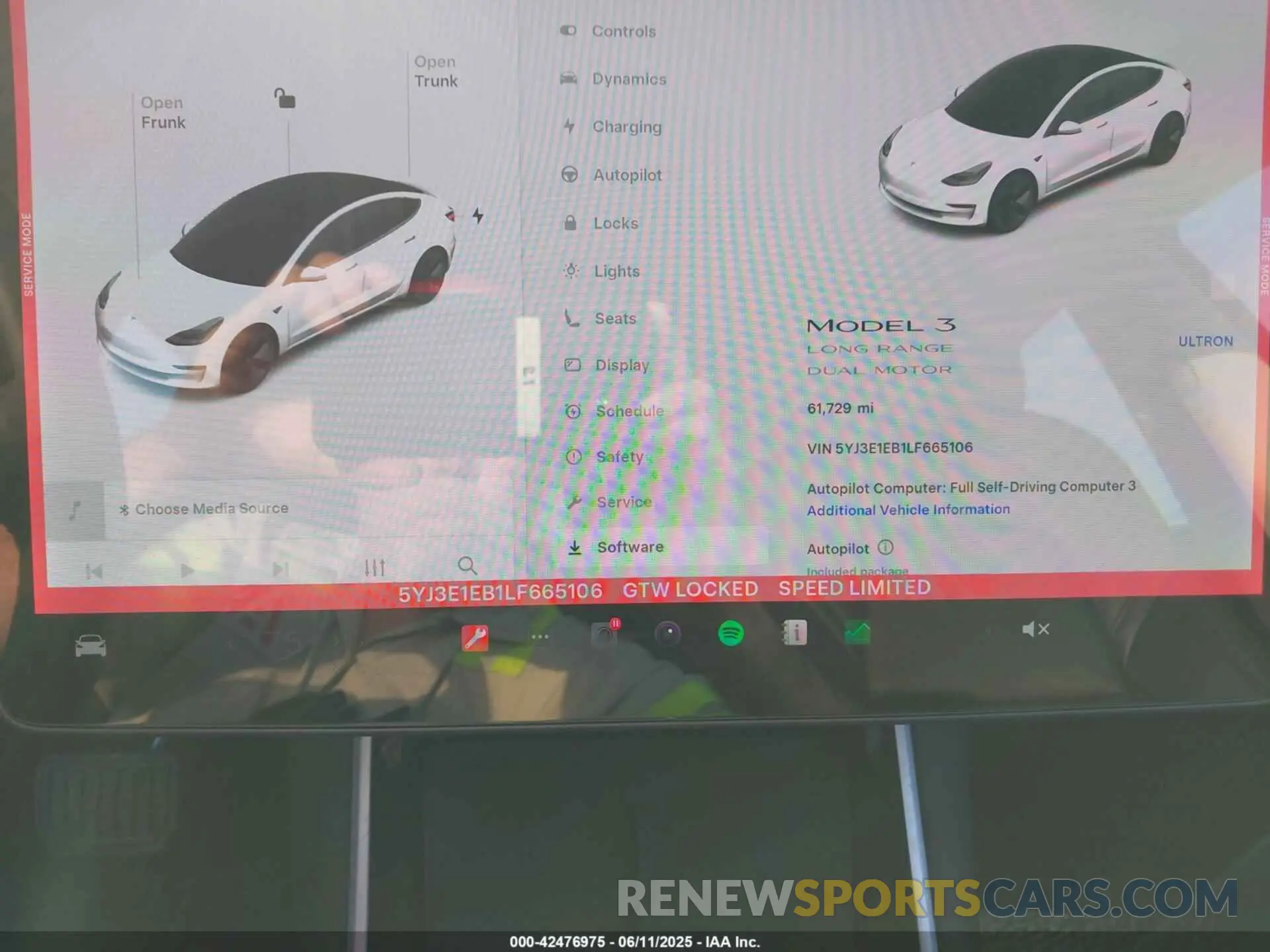 18 fotografías del automóvil dañado 5YJ3E1EB1LF665106 TESLA MODEL 3 2020