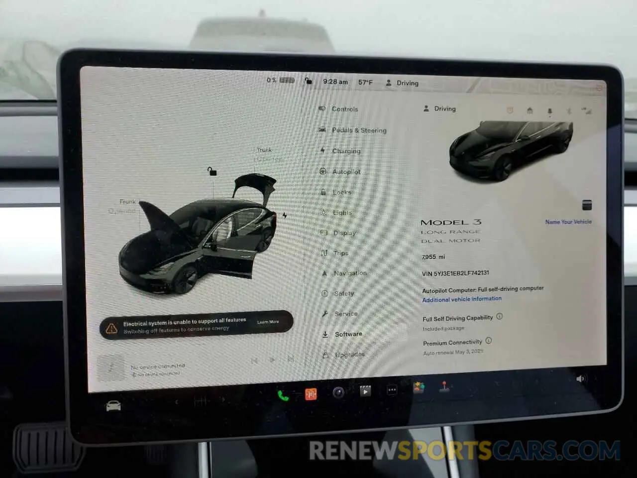 9 fotografías del automóvil dañado 5YJ3E1EB2LF742131 TESLA MODEL 3 2020