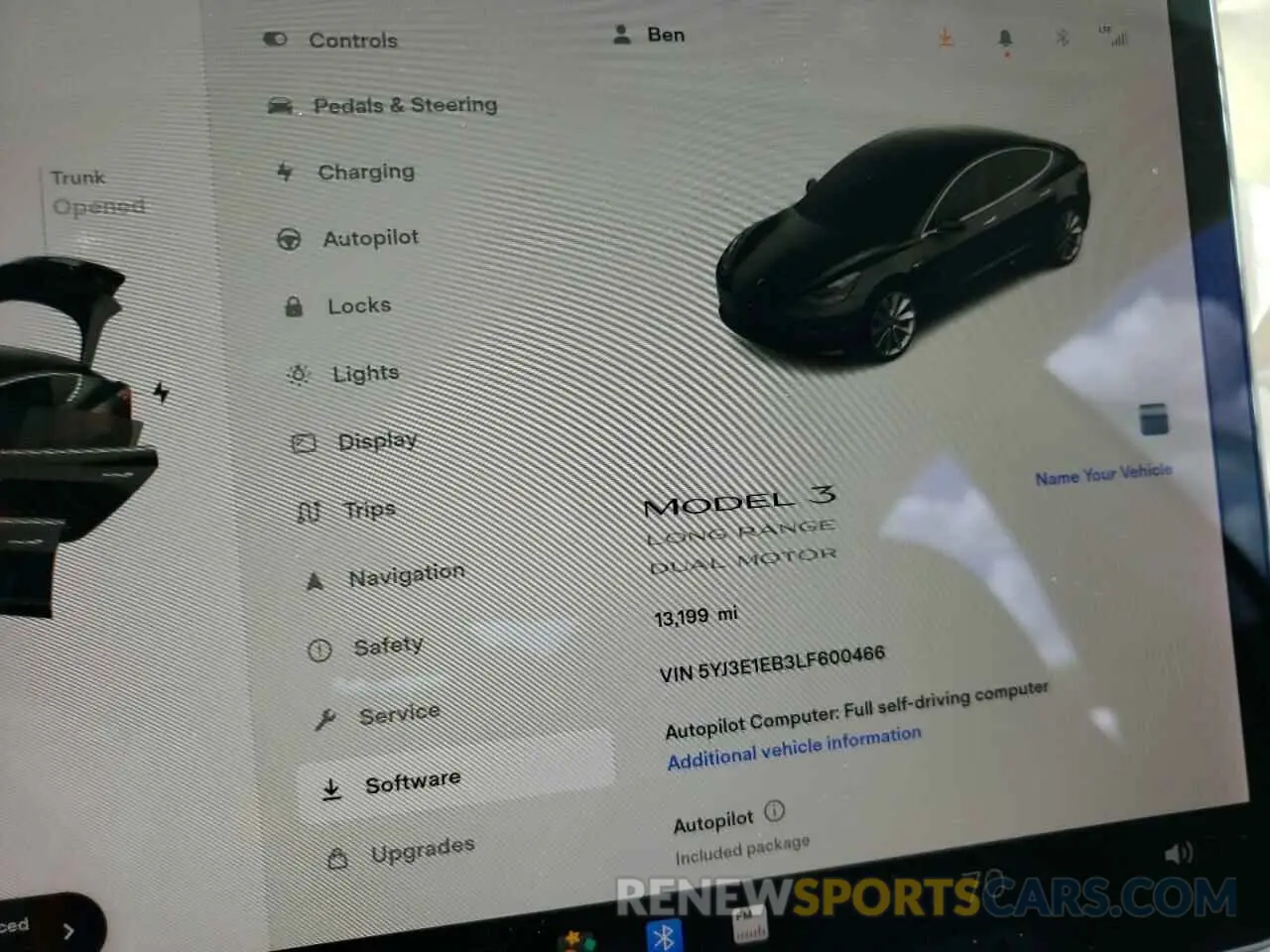 10 fotografías del automóvil dañado 5YJ3E1EB3LF600466 TESLA MODEL 3 2020
