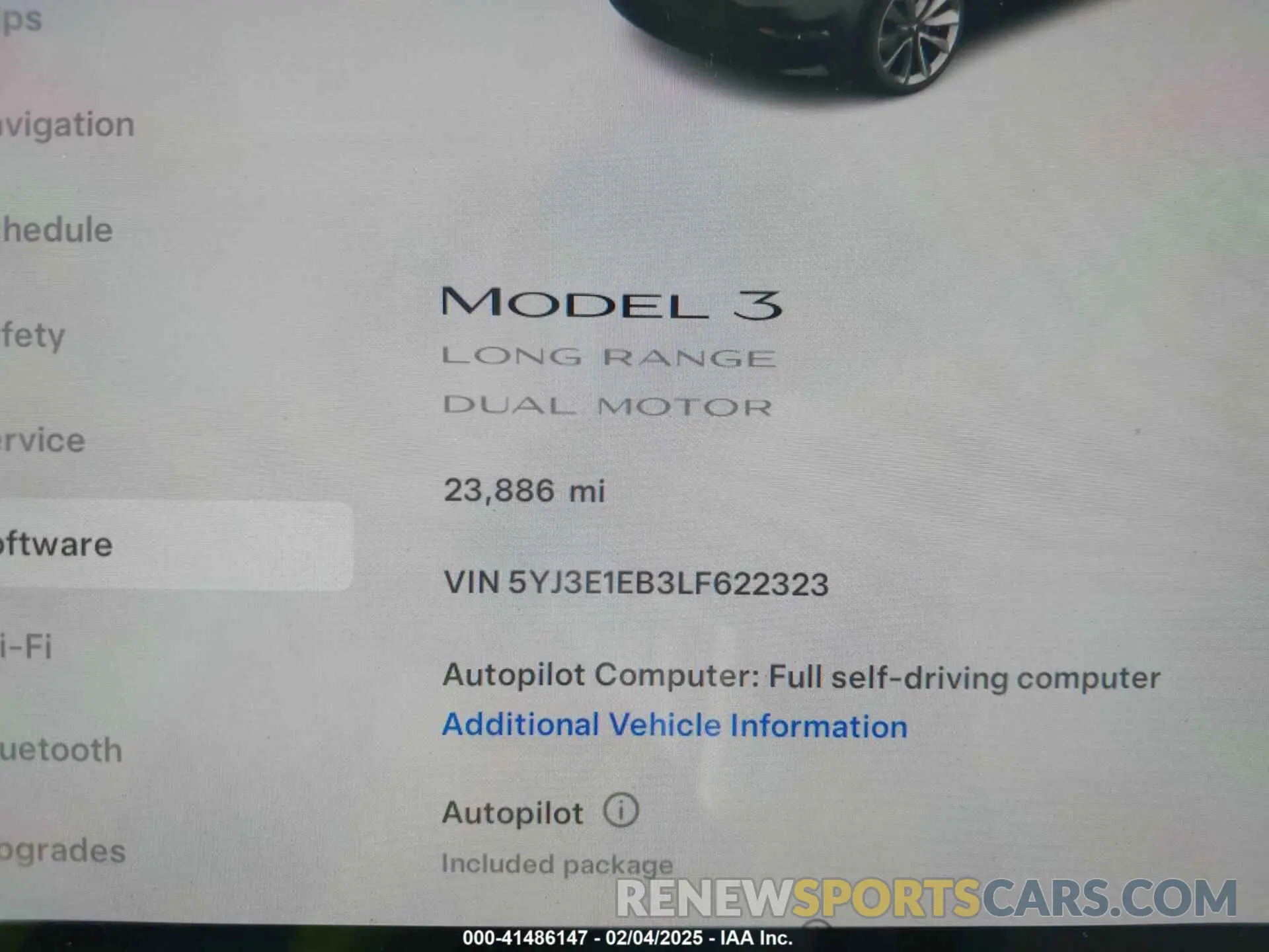 7 fotografías del automóvil dañado 5YJ3E1EB3LF622323 TESLA MODEL 3 2020