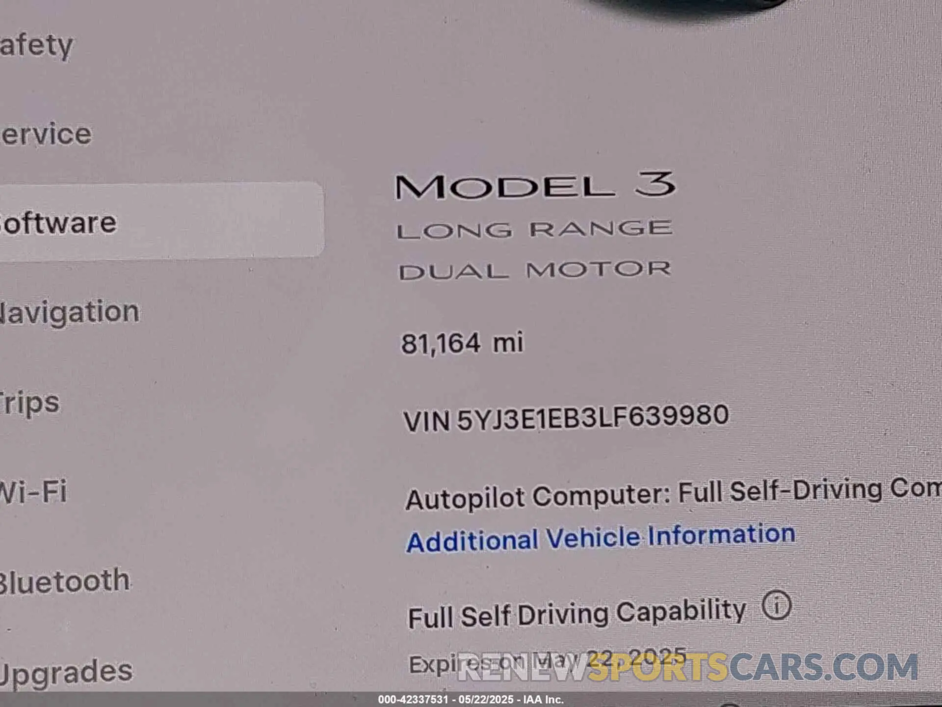 15 fotografías del automóvil dañado 5YJ3E1EB3LF639980 TESLA MODEL 3 2020