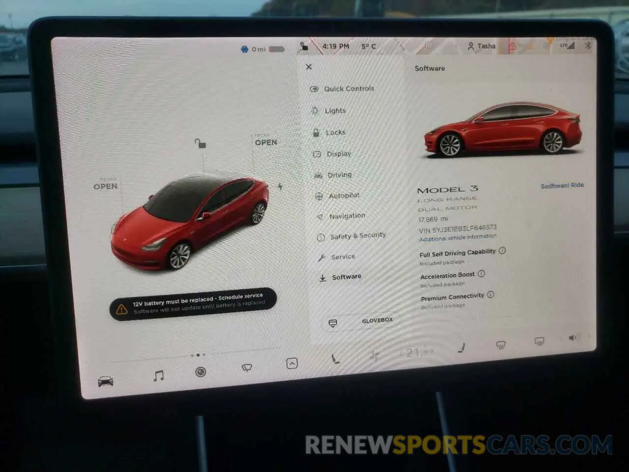 8 fotografías del automóvil dañado 5YJ3E1EB3LF646573 TESLA MODEL 3 2020