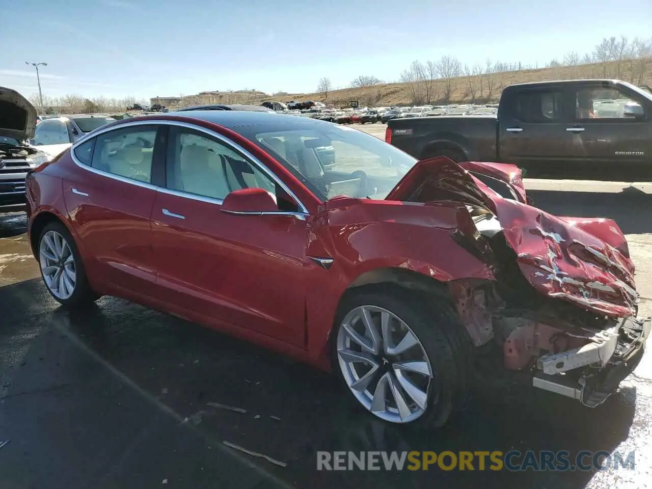 4 fotografías del automóvil dañado 5YJ3E1EB3LF787966 TESLA MODEL 3 2020