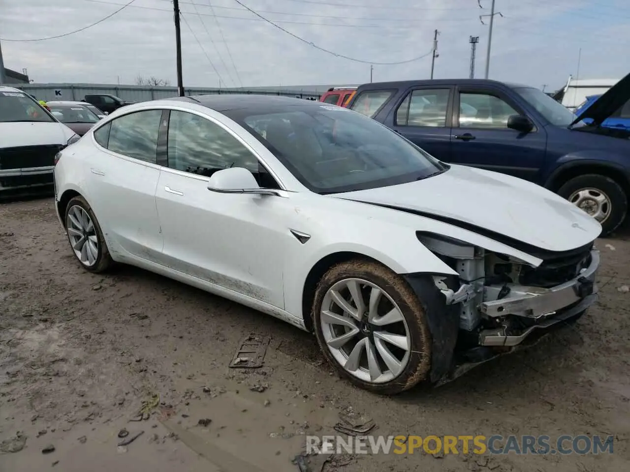 4 fotografías del automóvil dañado 5YJ3E1EB4LF621035 TESLA MODEL 3 2020