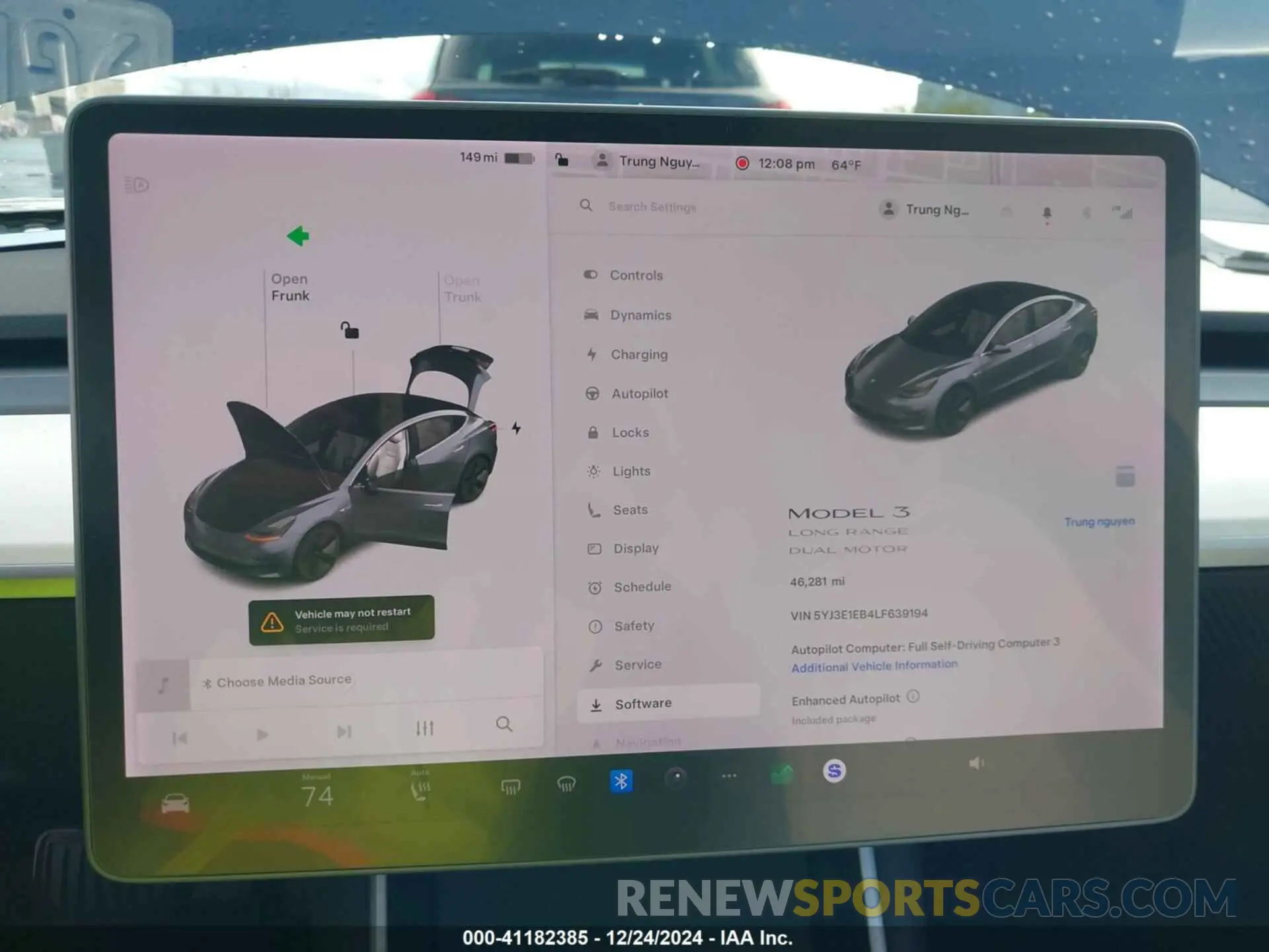 7 fotografías del automóvil dañado 5YJ3E1EB4LF639194 TESLA MODEL 3 2020