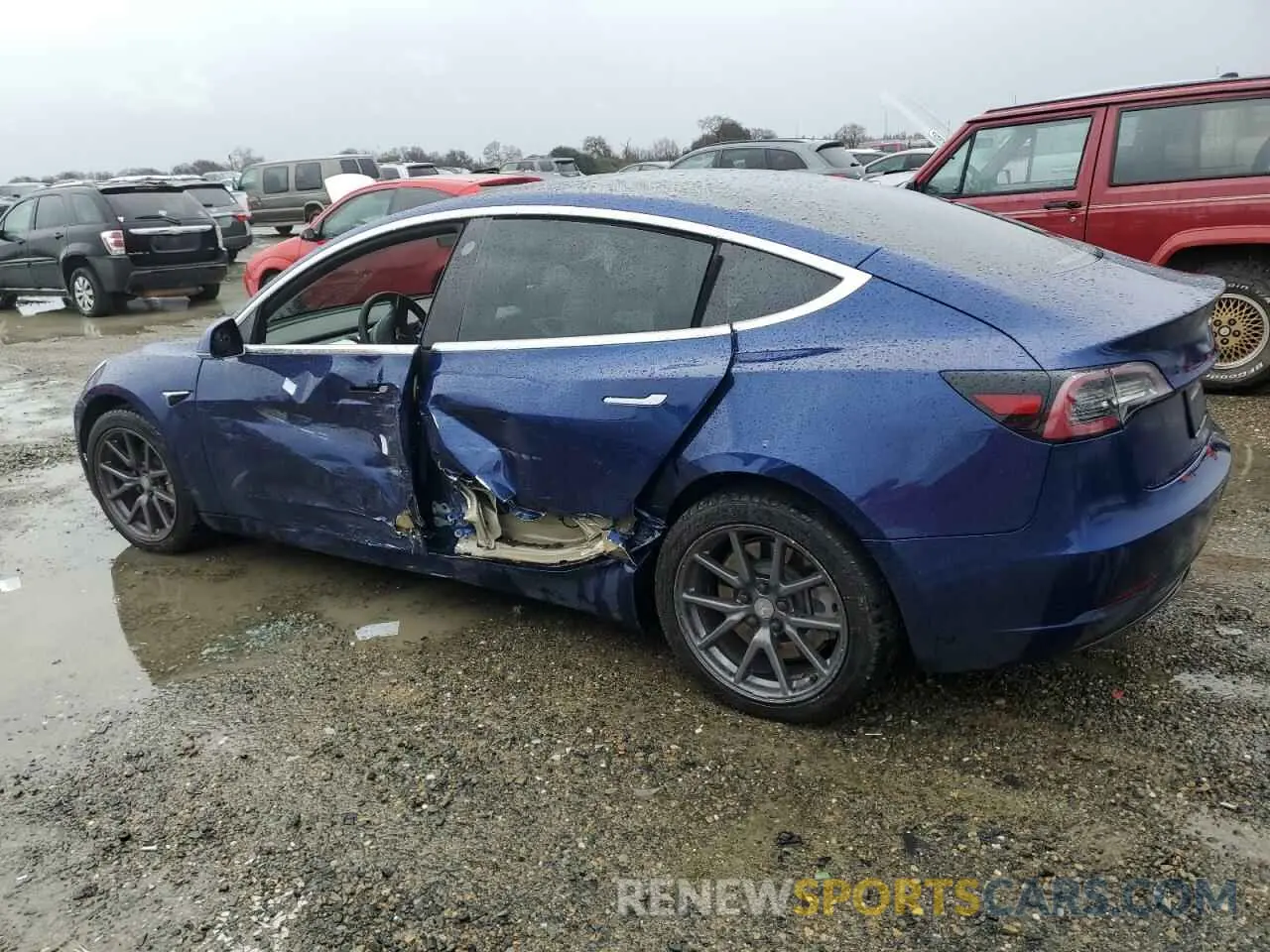 2 fotografías del automóvil dañado 5YJ3E1EB4LF639406 TESLA MODEL 3 2020