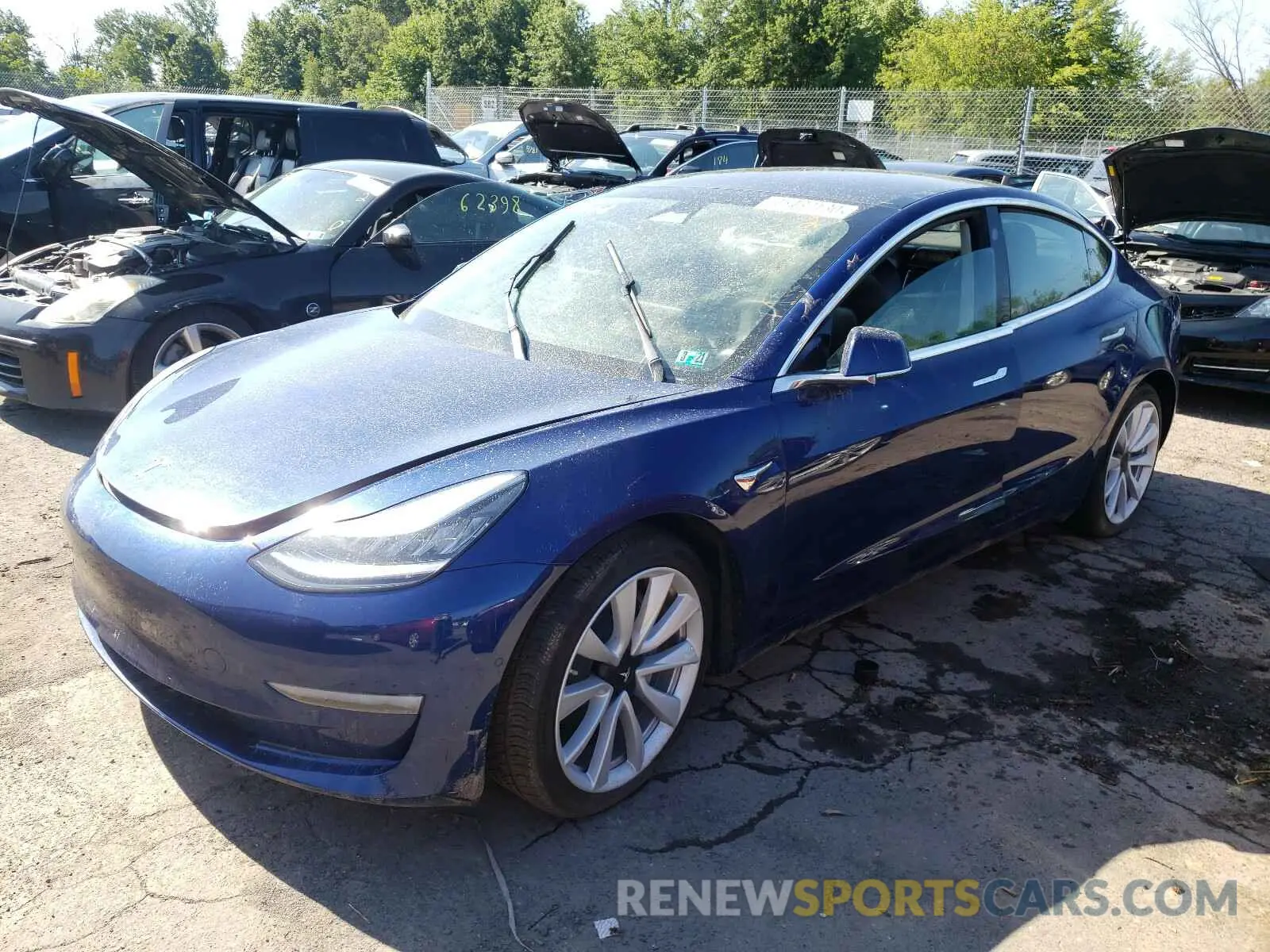 2 fotografías del automóvil dañado 5YJ3E1EB4LF646369 TESLA MODEL 3 2020