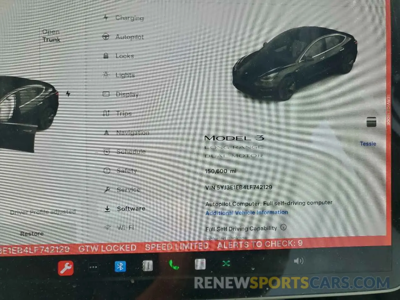 9 fotografías del automóvil dañado 5YJ3E1EB4LF742129 TESLA MODEL 3 2020