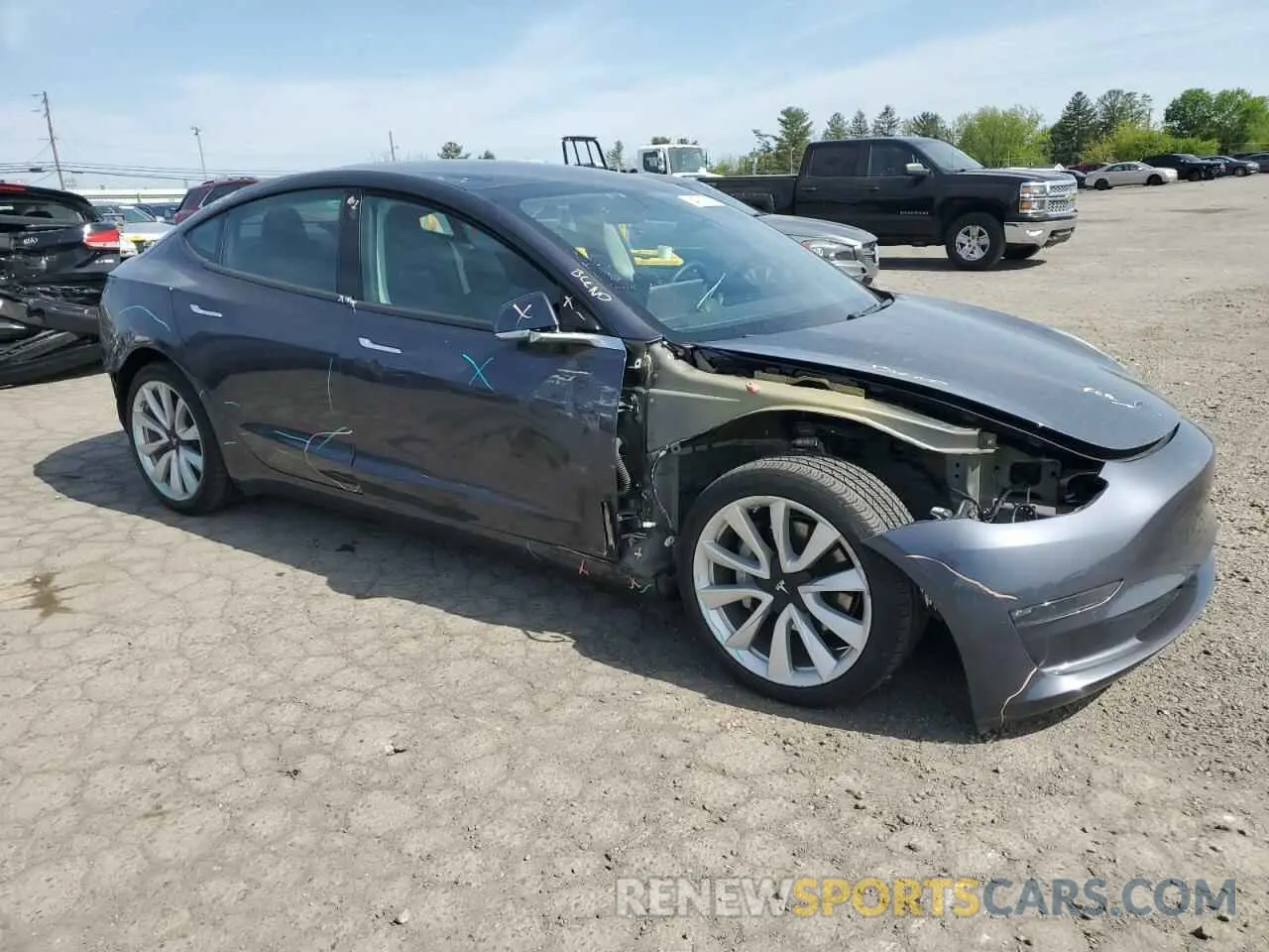 4 fotografías del automóvil dañado 5YJ3E1EB5LF589907 TESLA MODEL 3 2020