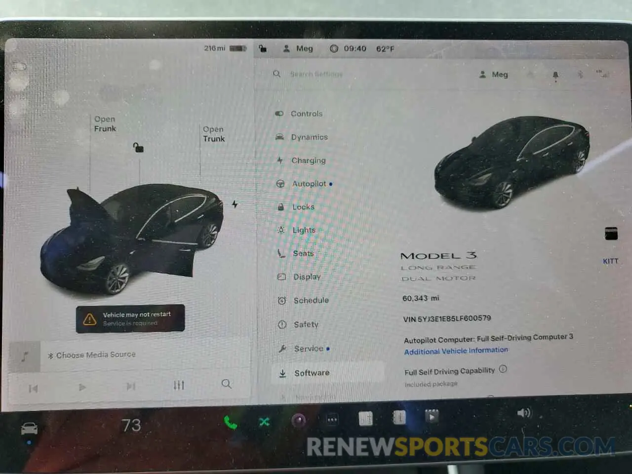 9 fotografías del automóvil dañado 5YJ3E1EB5LF600579 TESLA MODEL 3 2020