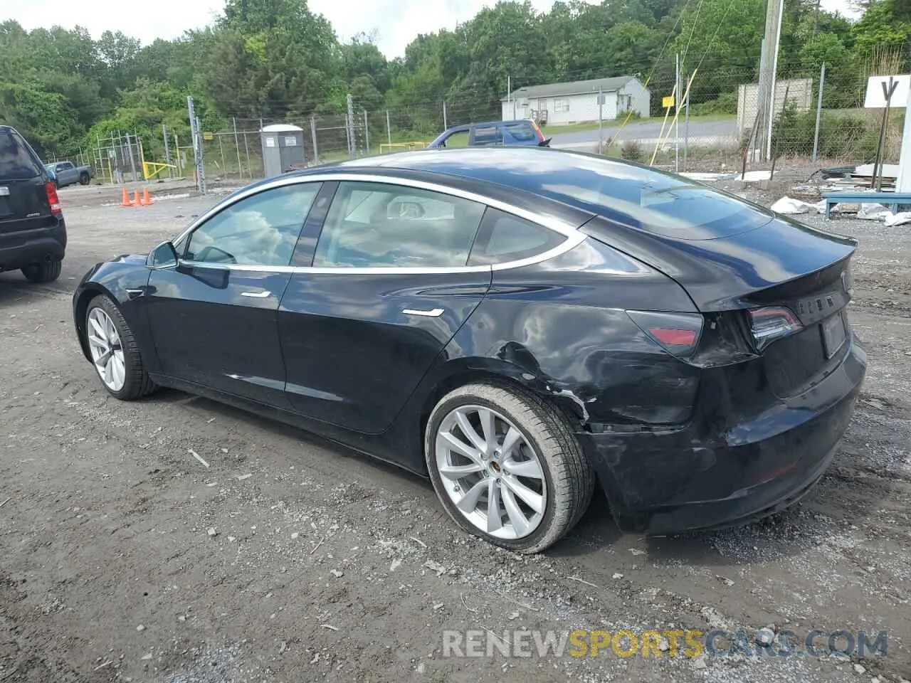 2 fotografías del automóvil dañado 5YJ3E1EB5LF600596 TESLA MODEL 3 2020