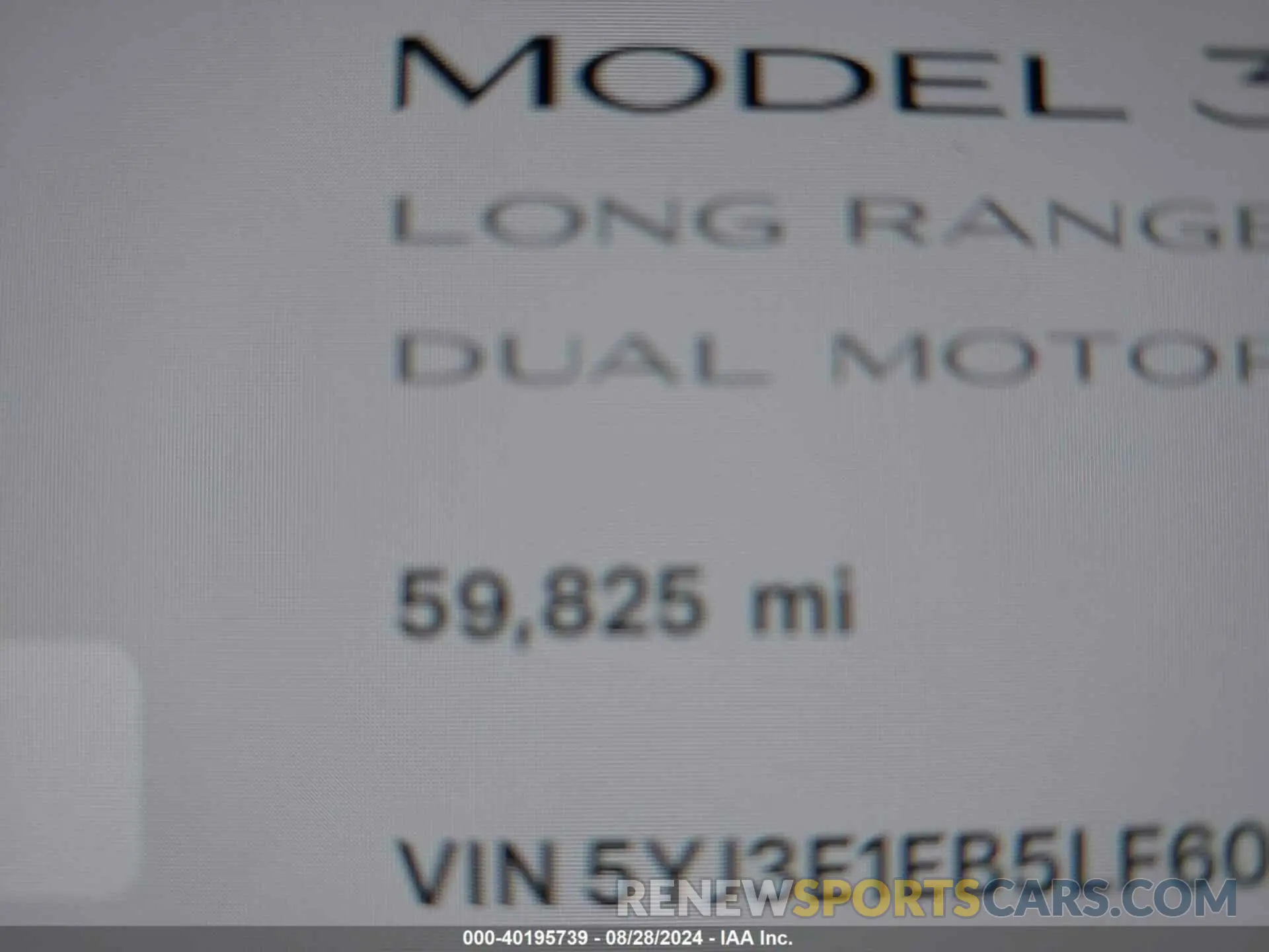 14 fotografías del automóvil dañado 5YJ3E1EB5LF607080 TESLA MODEL 3 2020