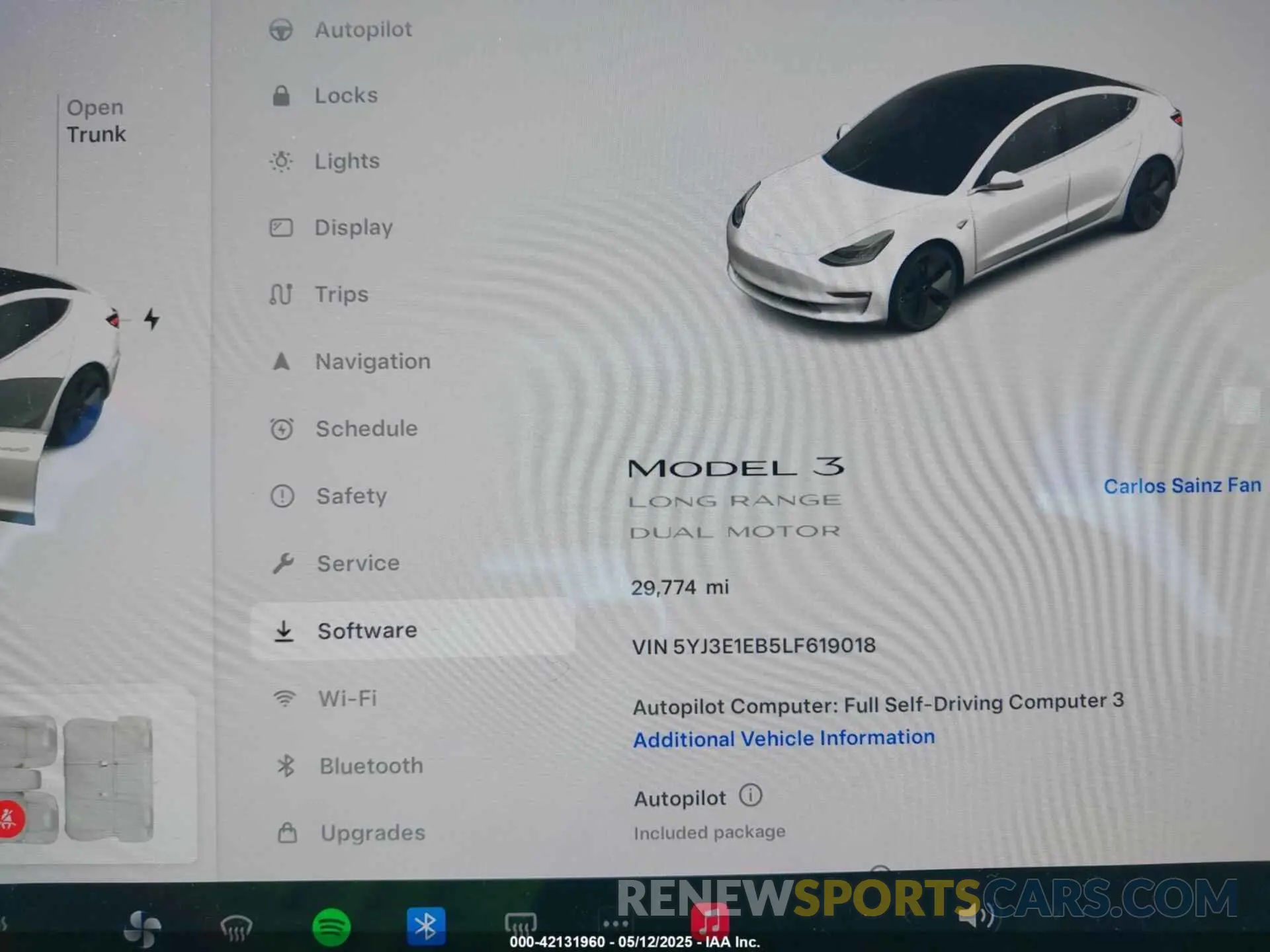 9 fotografías del automóvil dañado 5YJ3E1EB5LF619018 TESLA MODEL 3 2020