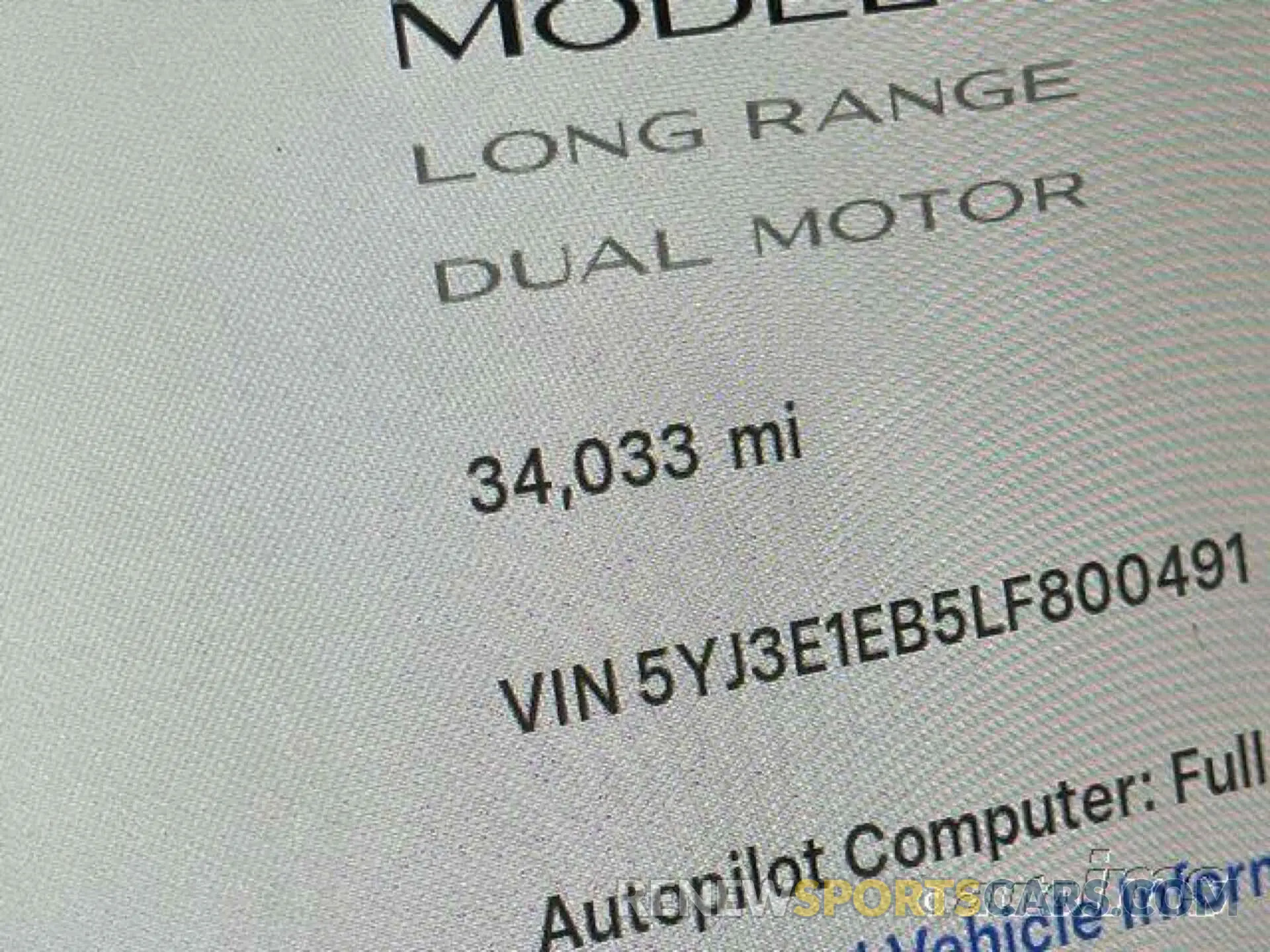 7 fotografías del automóvil dañado 5YJ3E1EB5LF800491 TESLA MODEL 3 2020
