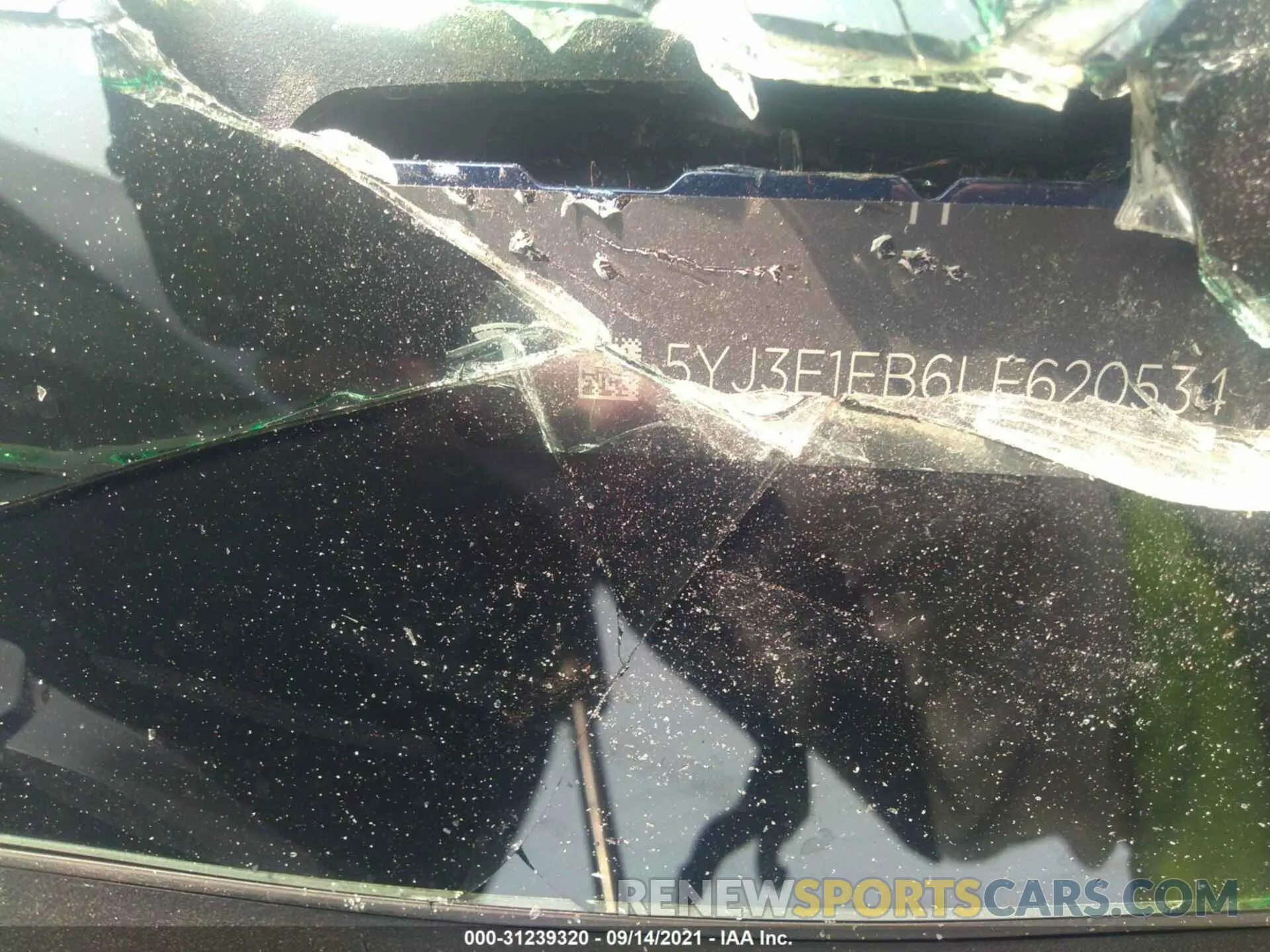 9 fotografías del automóvil dañado 5YJ3E1EB6LF620534 TESLA MODEL 3 2020