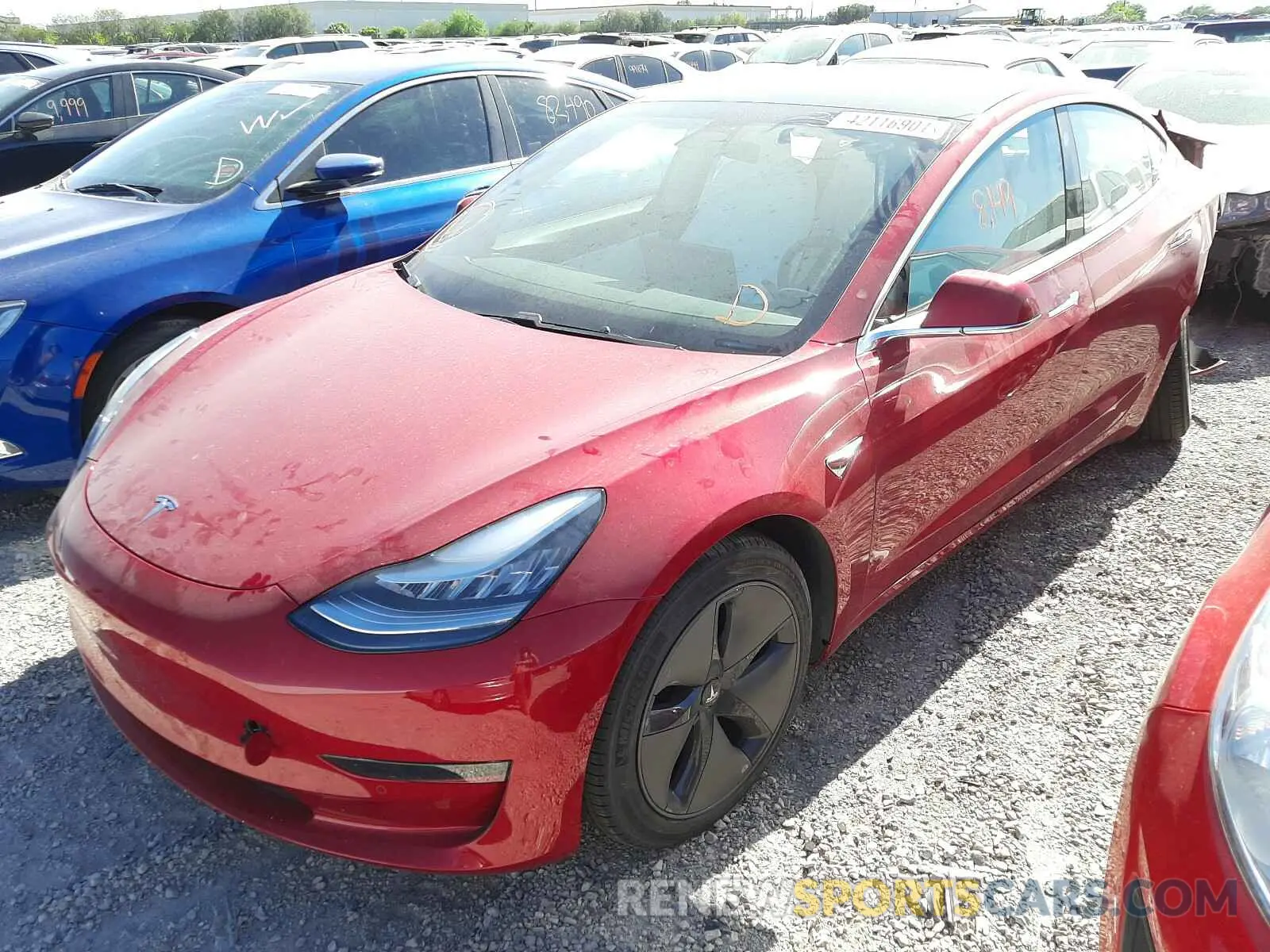 2 fotografías del automóvil dañado 5YJ3E1EB6LF628603 TESLA MODEL 3 2020