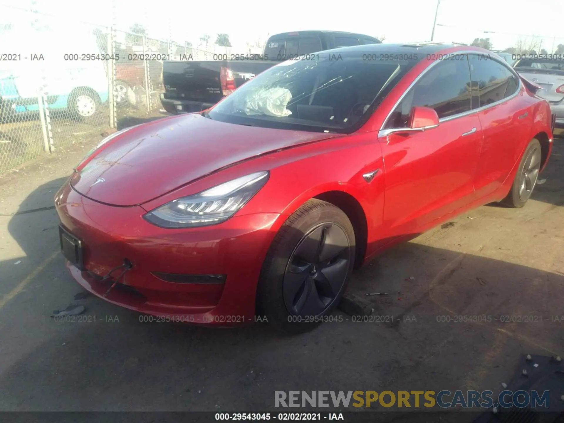 2 fotografías del automóvil dañado 5YJ3E1EB6LF635793 TESLA MODEL 3 2020