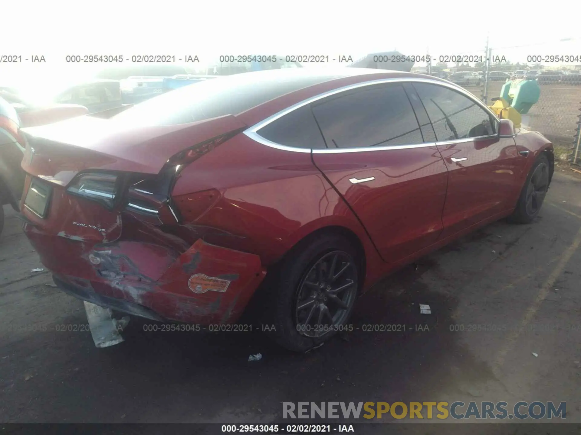 4 fotografías del automóvil dañado 5YJ3E1EB6LF635793 TESLA MODEL 3 2020