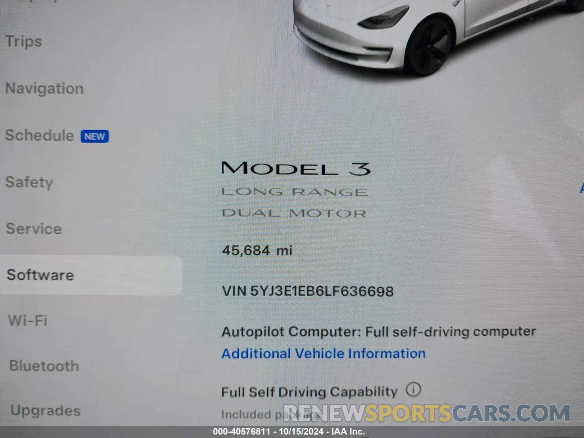 7 fotografías del automóvil dañado 5YJ3E1EB6LF636698 TESLA MODEL 3 2020