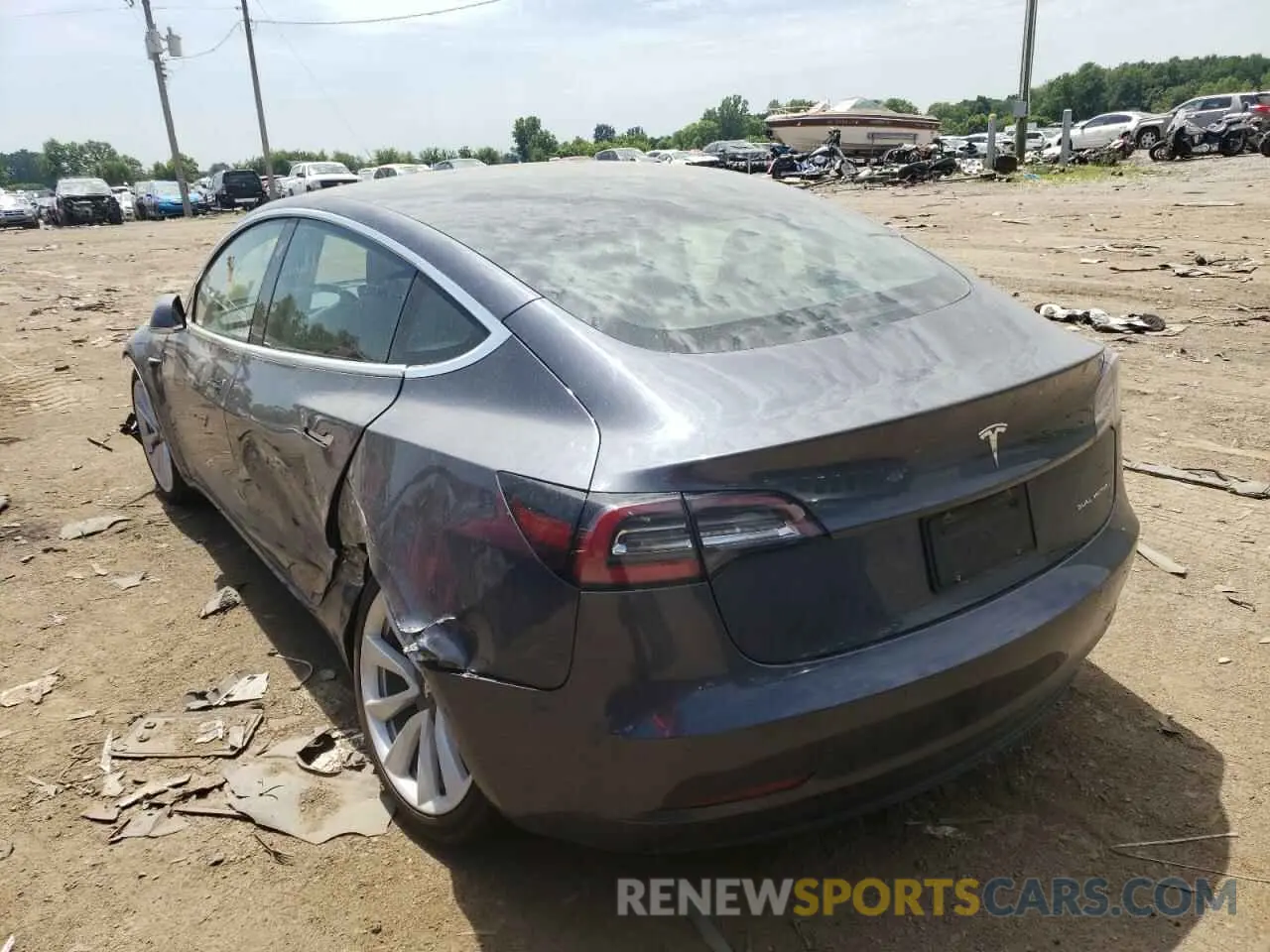 3 fotografías del automóvil dañado 5YJ3E1EB6LF722013 TESLA MODEL 3 2020