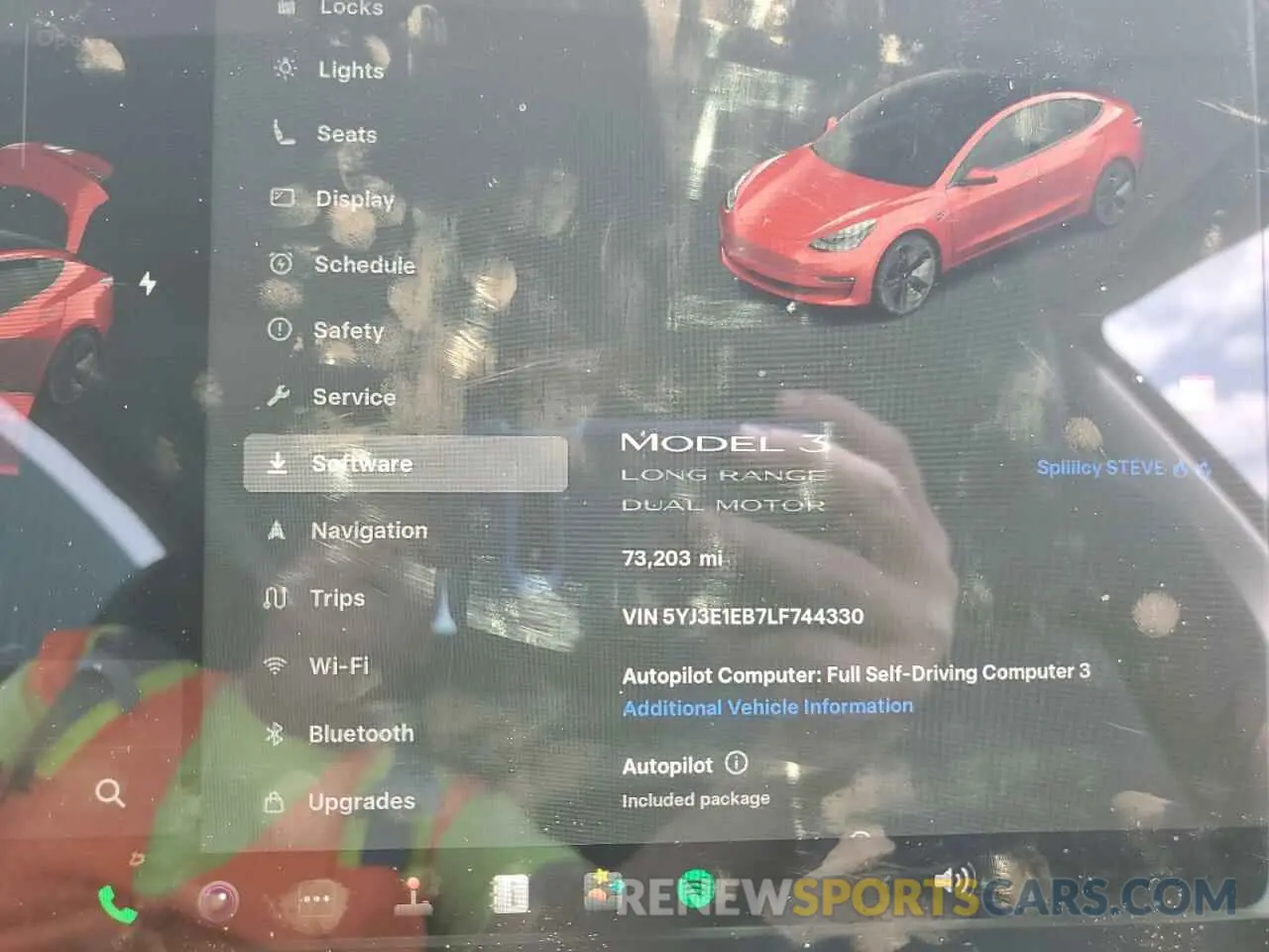 9 fotografías del automóvil dañado 5YJ3E1EB7LF744330 TESLA MODEL 3 2020