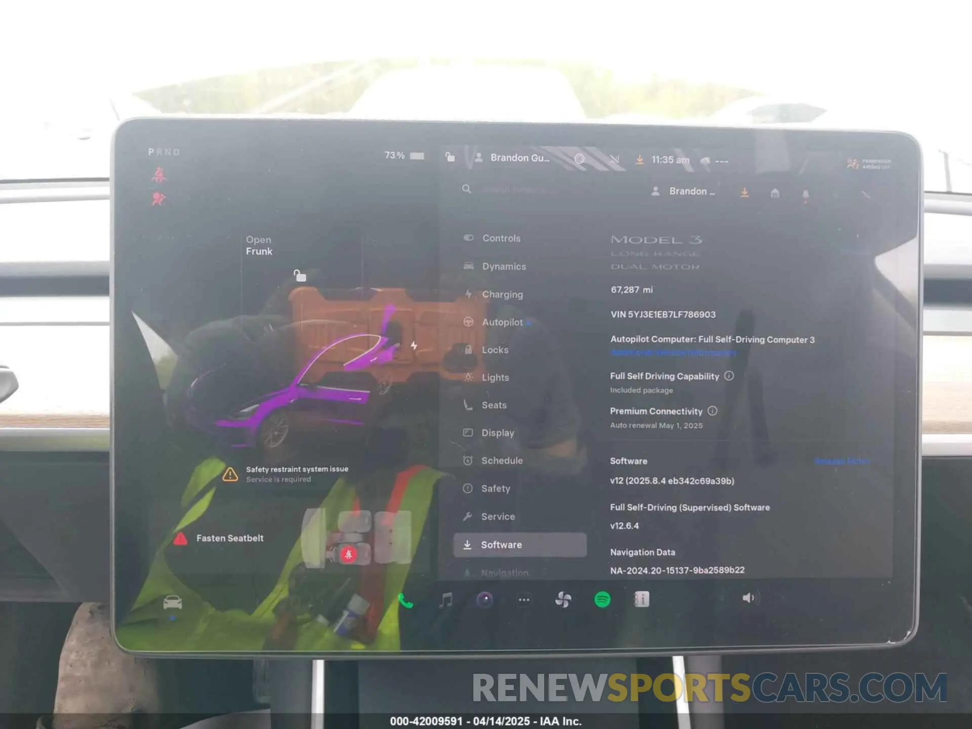 19 fotografías del automóvil dañado 5YJ3E1EB7LF786903 TESLA MODEL 3 2020