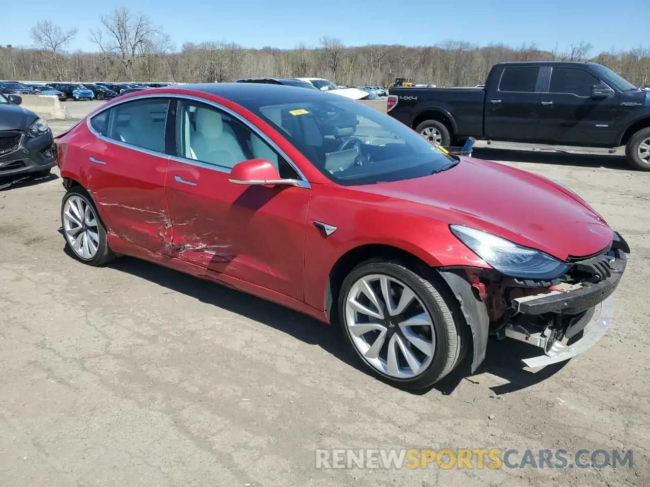 4 fotografías del automóvil dañado 5YJ3E1EB8LF543195 TESLA MODEL 3 2020