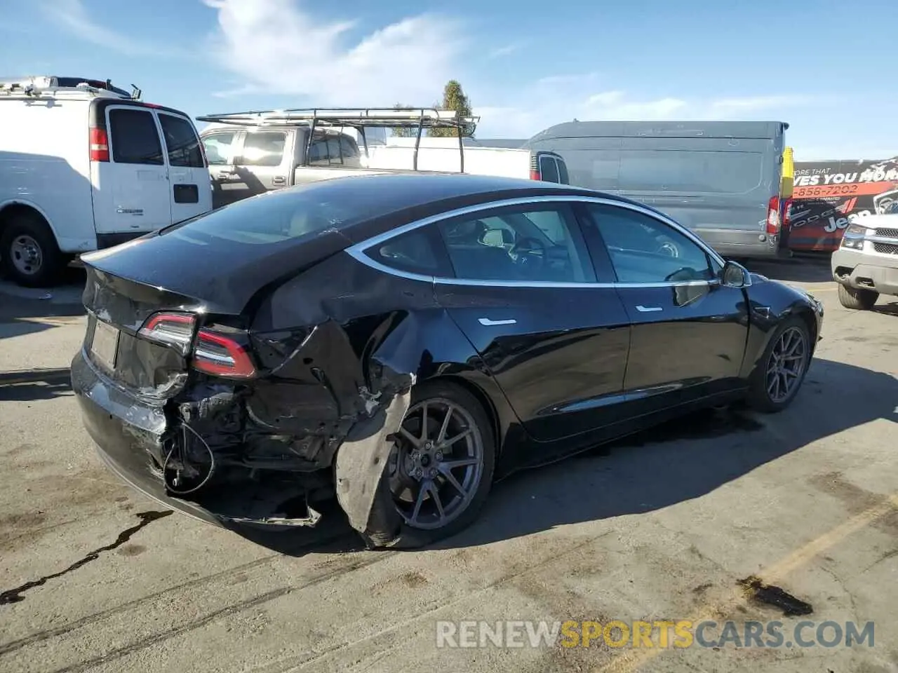 3 fotografías del automóvil dañado 5YJ3E1EB8LF599945 TESLA MODEL 3 2020