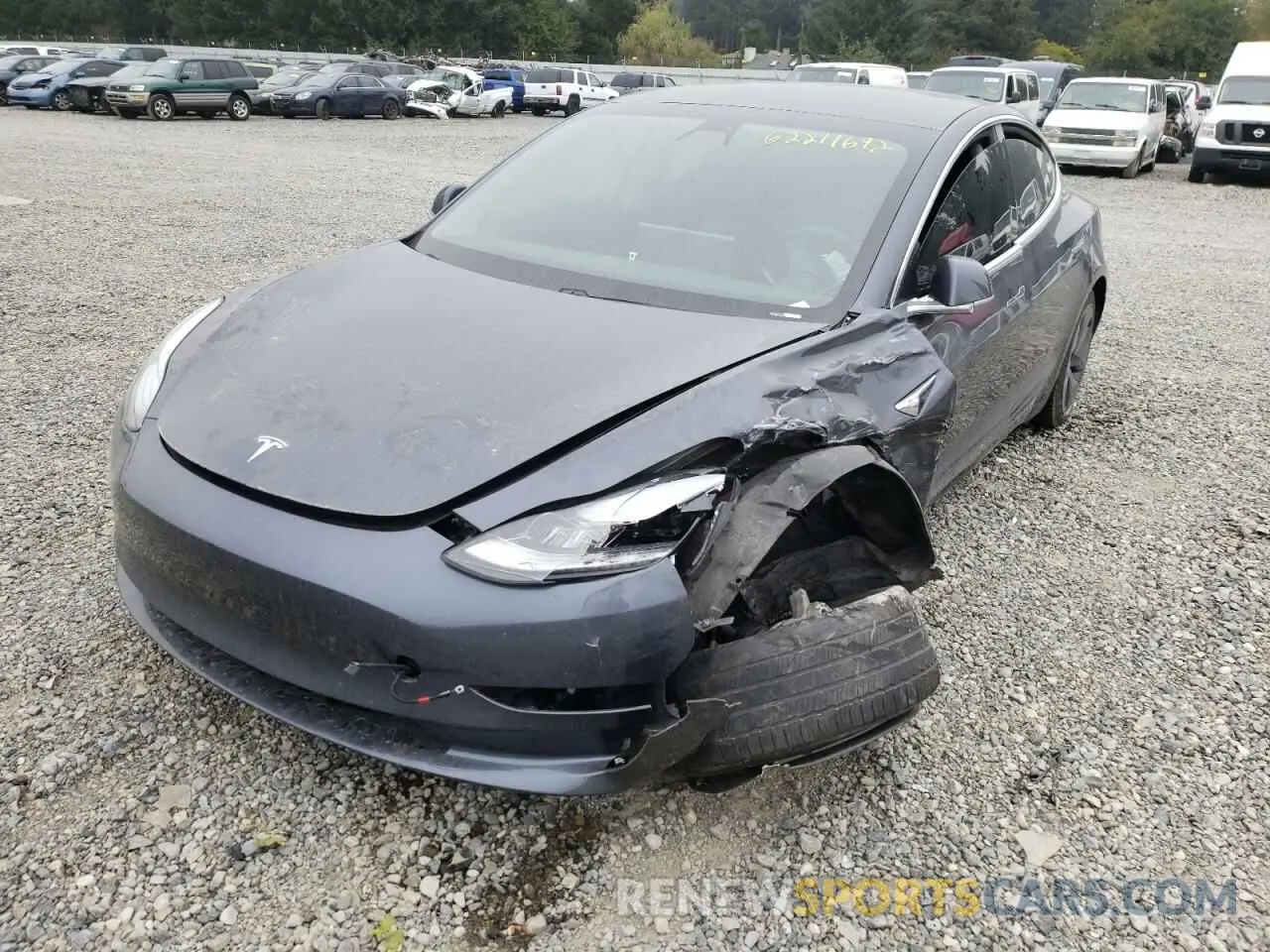 2 fotografías del automóvil dañado 5YJ3E1EB8LF635455 TESLA MODEL 3 2020