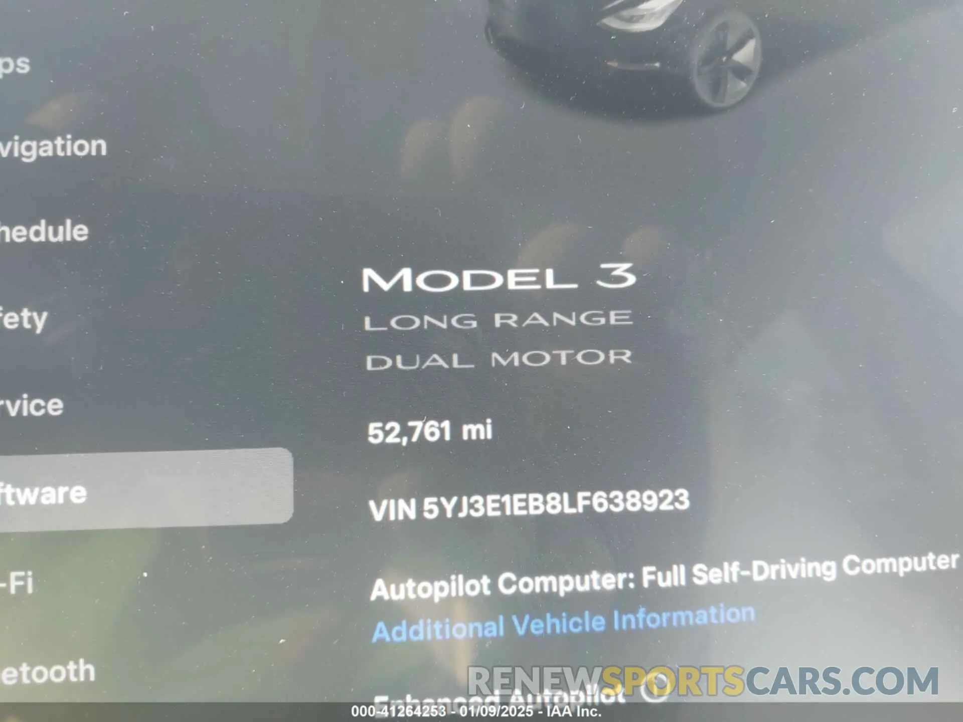 15 fotografías del automóvil dañado 5YJ3E1EB8LF638923 TESLA MODEL 3 2020