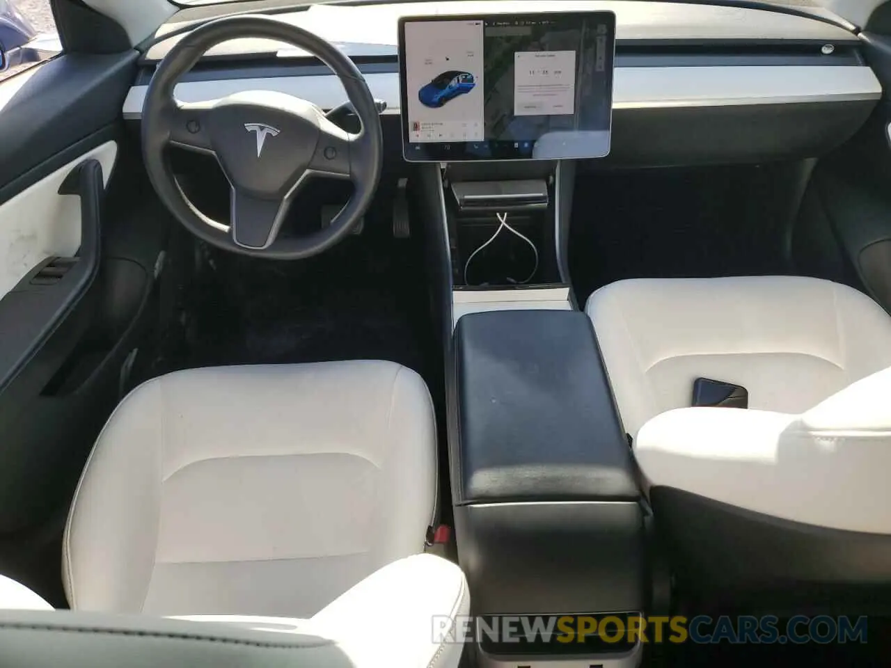 8 fotografías del automóvil dañado 5YJ3E1EB8LF639294 TESLA MODEL 3 2020