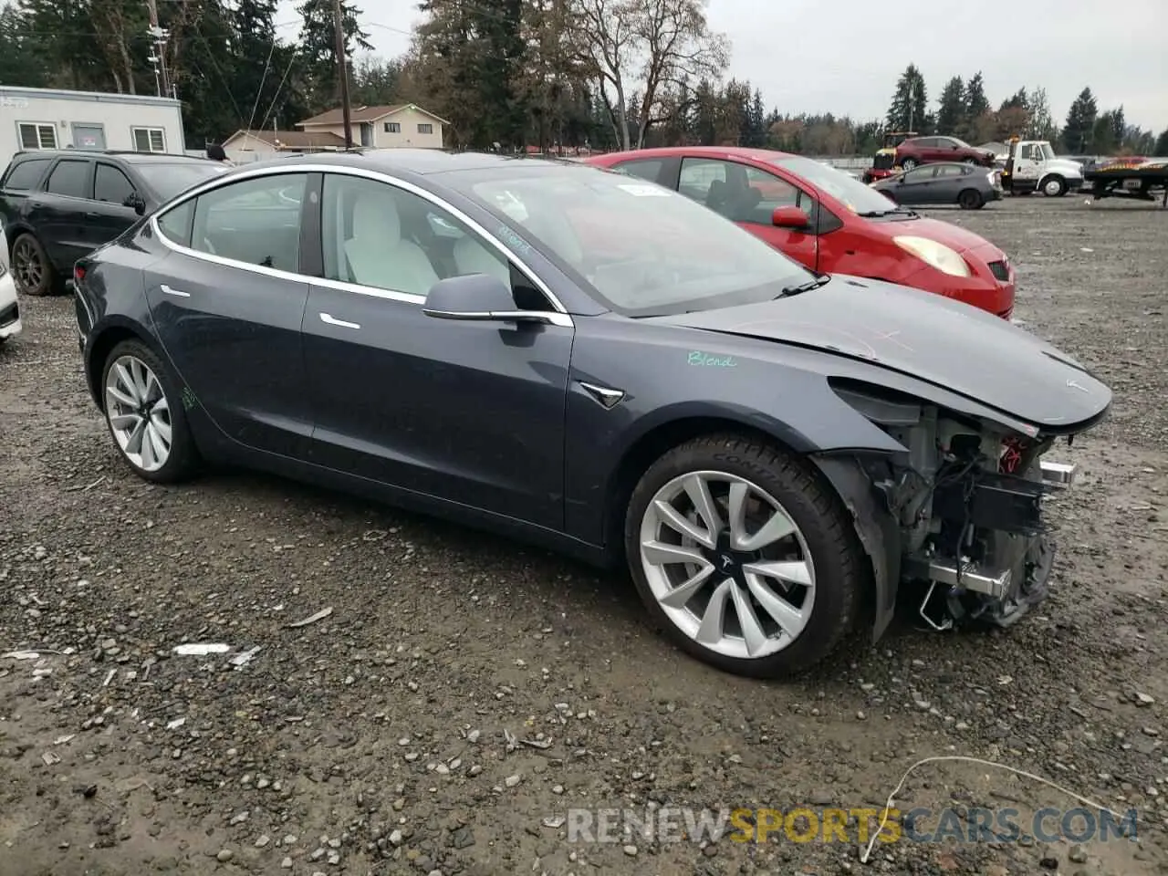 4 fotografías del automóvil dañado 5YJ3E1EB8LF640283 TESLA MODEL 3 2020