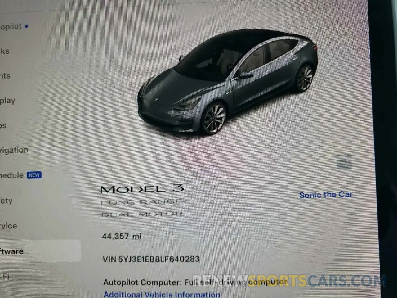 9 fotografías del automóvil dañado 5YJ3E1EB8LF640283 TESLA MODEL 3 2020