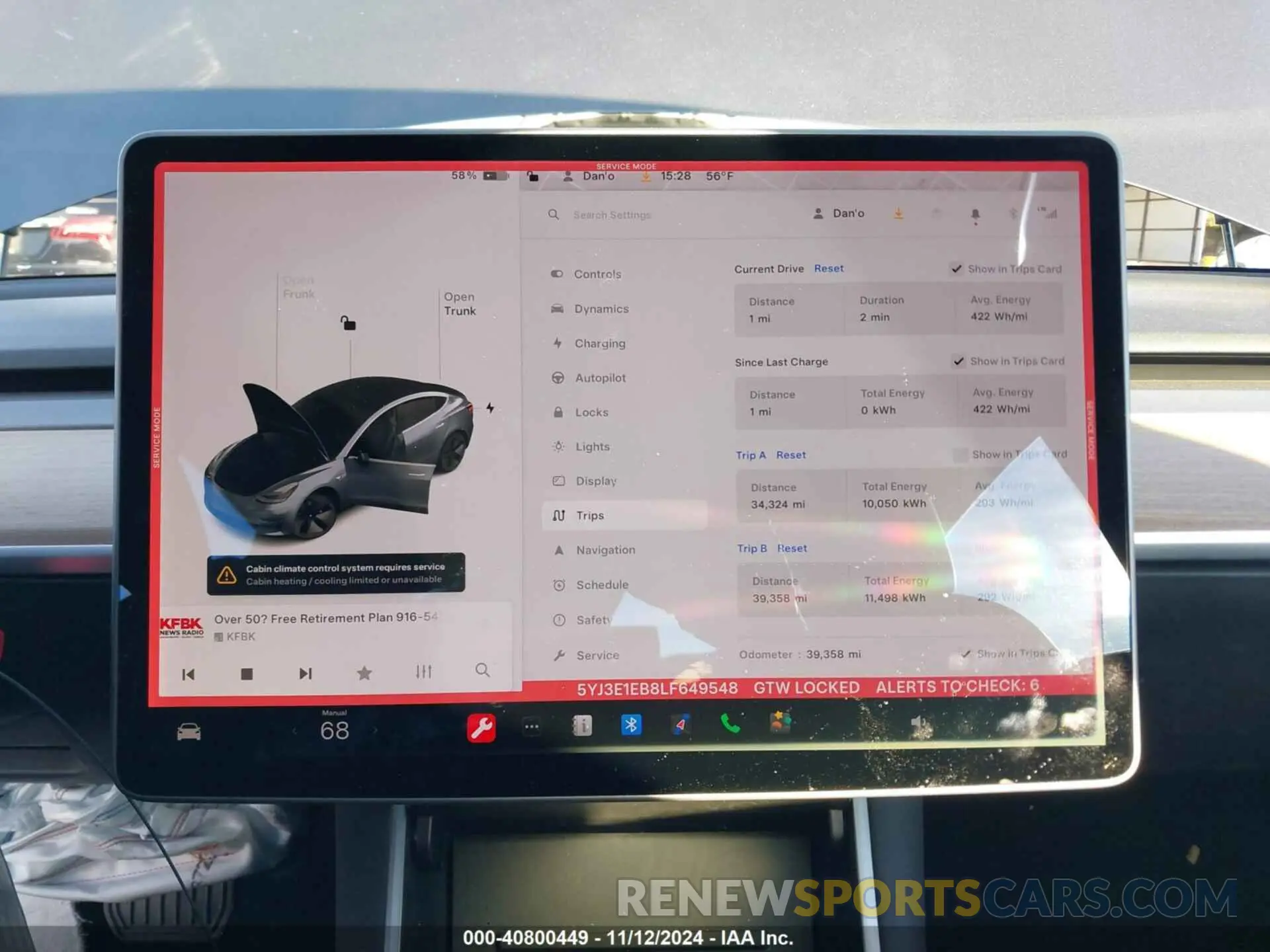7 fotografías del automóvil dañado 5YJ3E1EB8LF649548 TESLA MODEL 3 2020